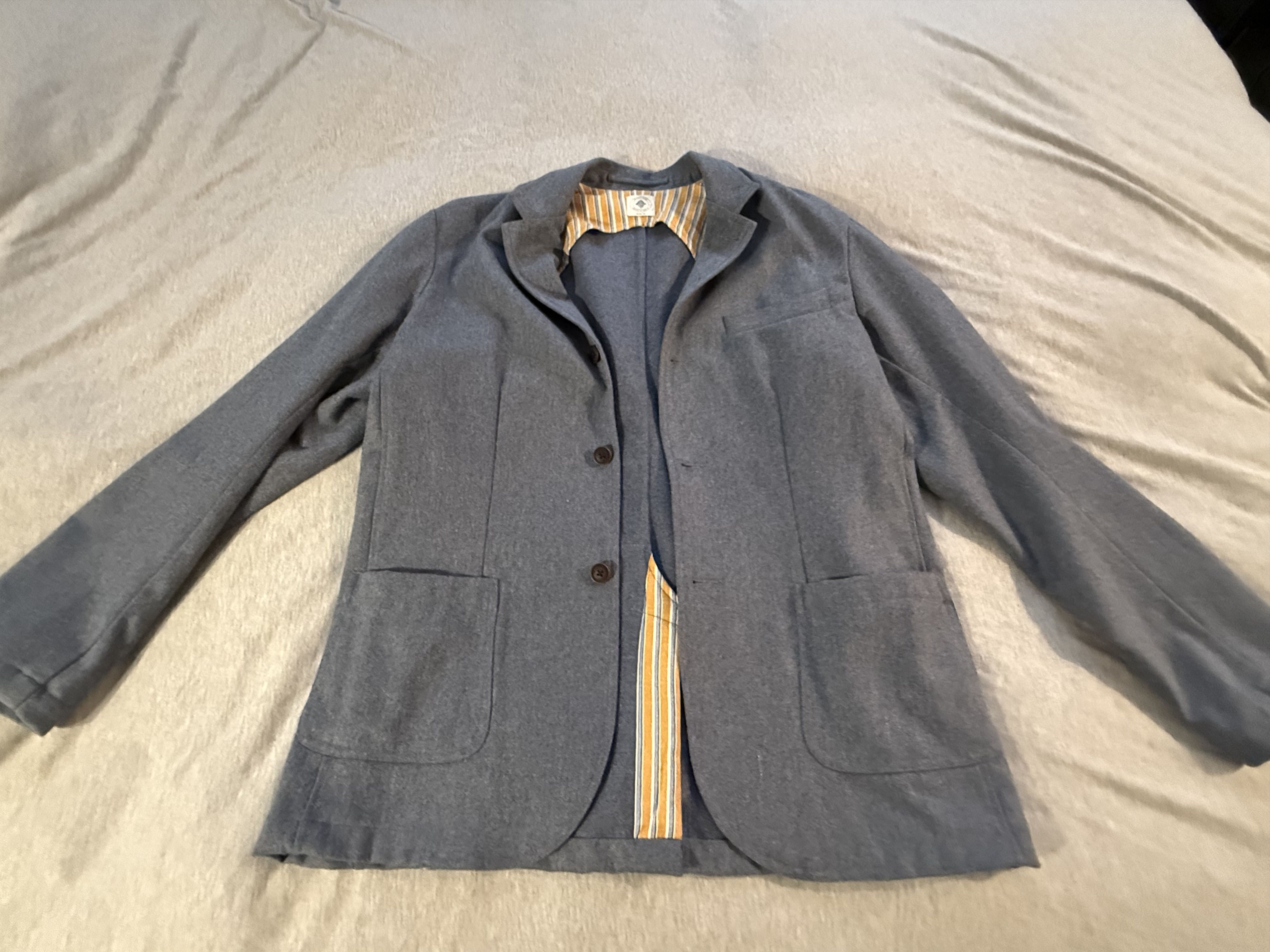 18 East 18 East Osman Jacket, Cadet Blue Handwoven Wool, L Size US XL / EU 56 / 4 - 3 Thumbnail