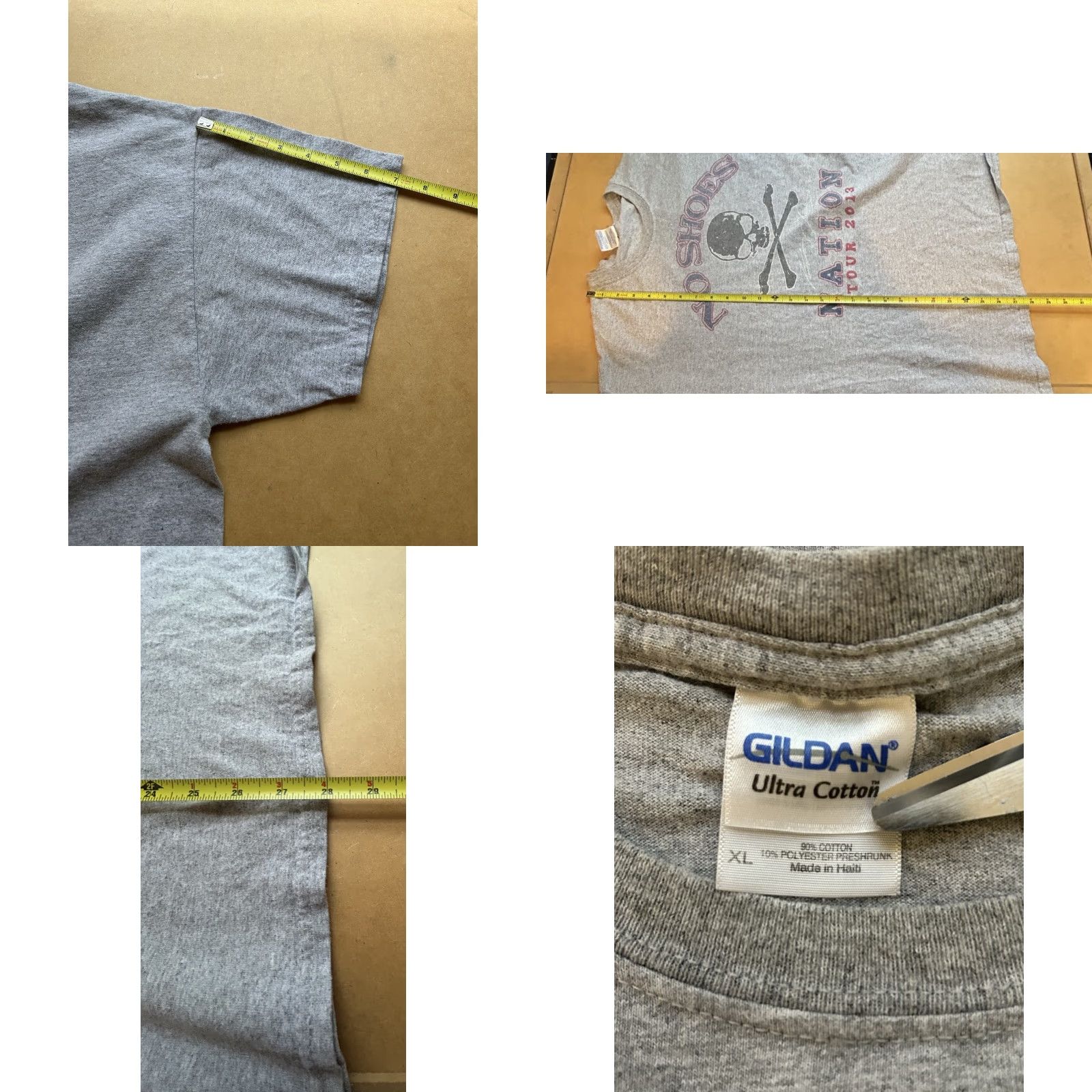 Gildan Kenny Chesney No Shoes Nation Tour 2013 Shirt Men XL Heather Gray Short Sleeves Size US XL / EU 56 / 4 - 9 Thumbnail