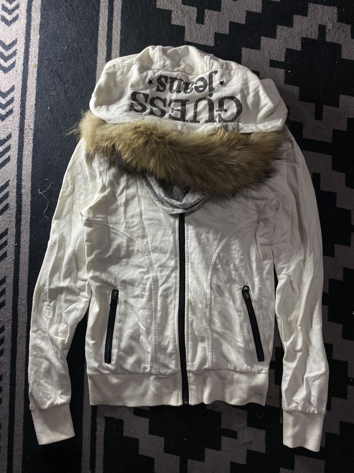 If Six Was Nine × Japanese Brand × Le Grande Bleu (L.G.B.) Guess glitter double layers faux fur hoodie Size US S / EU 44-46 / 1 - 4 Thumbnail