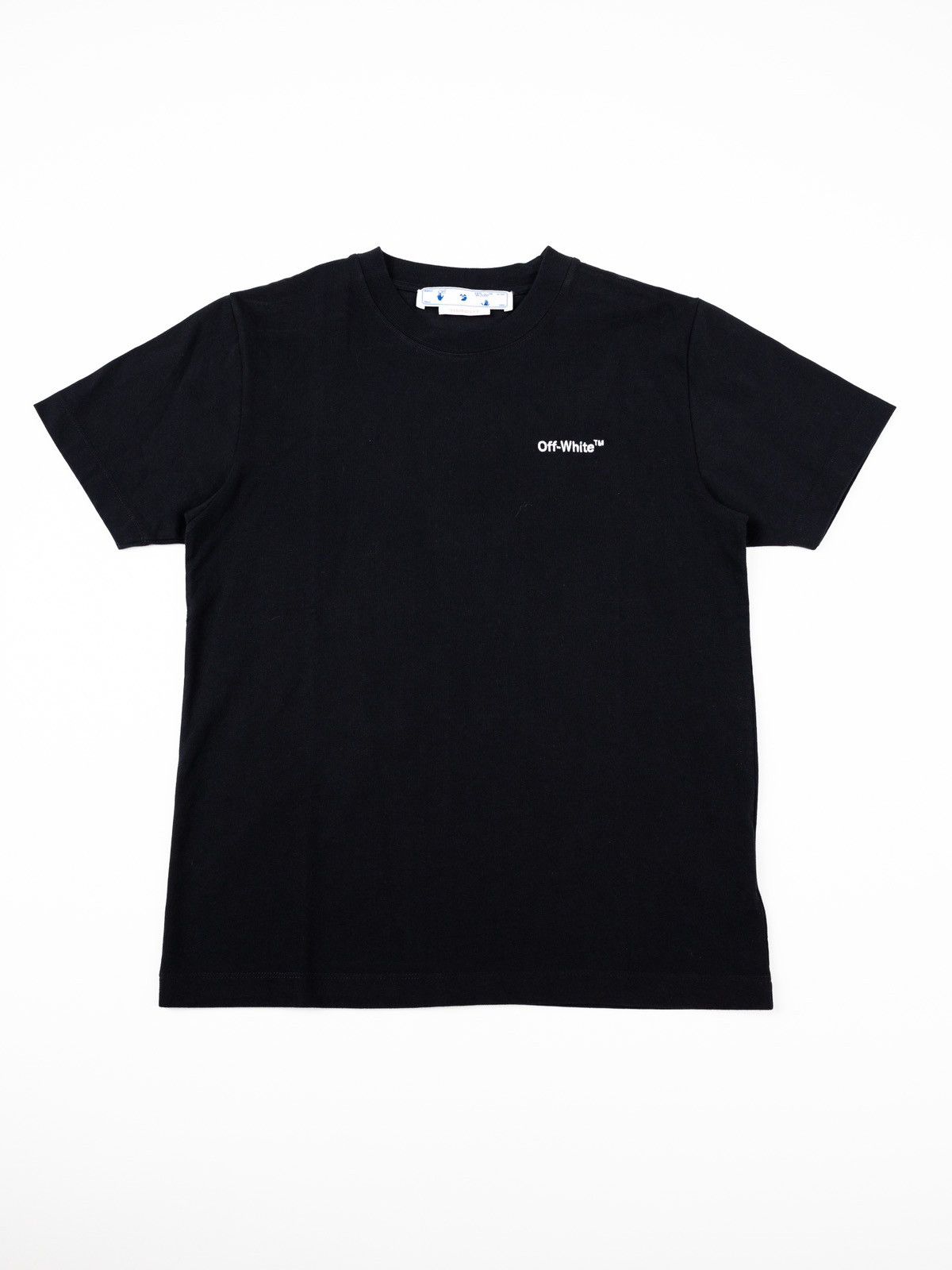 image of Off White Off-White Helvetica Logo Slim Tee in Black, Men's (Size Small)