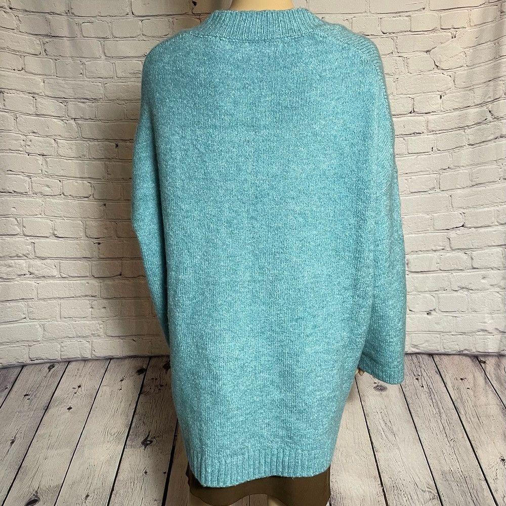 Pull & Bear New Pull & Bear Blue V-Neck Drop Shoulder Sweater Size L Size L / US 10 / IT 46 - 7 Thumbnail