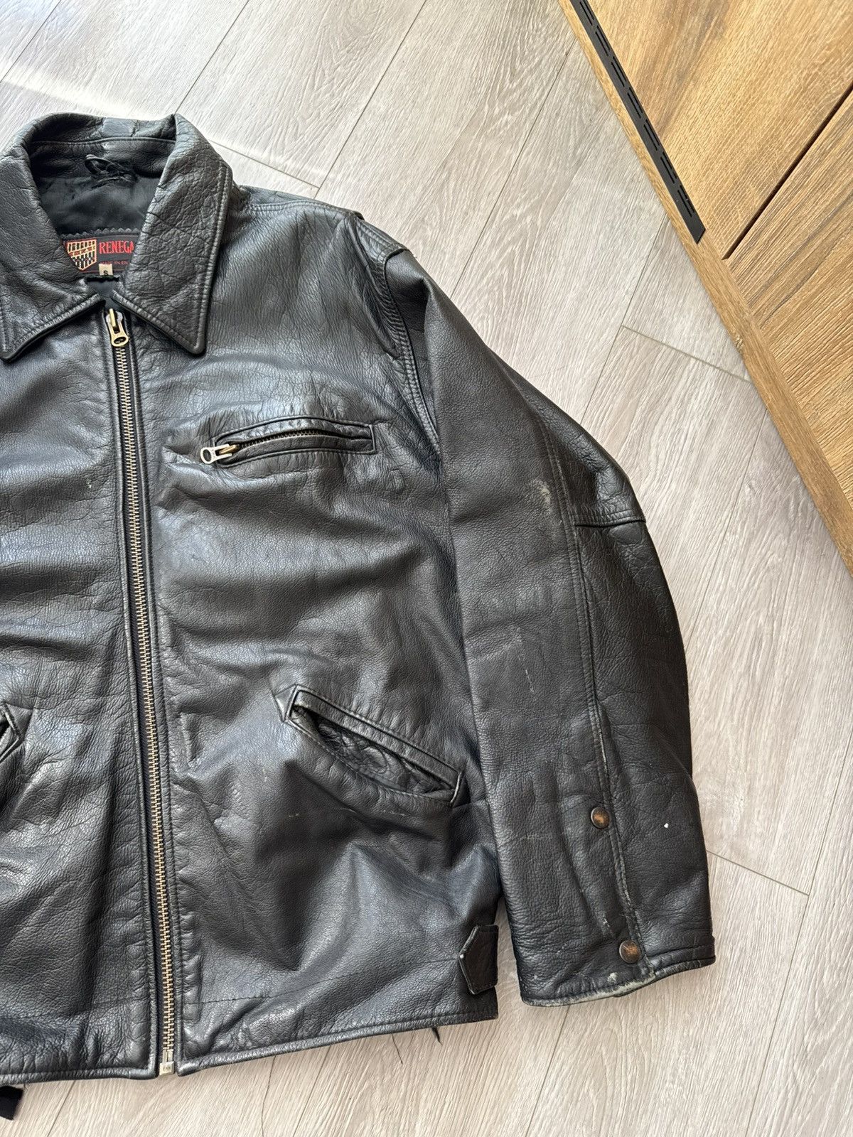 Genuine Leather Vintage Leather Jacket Ramones Biker Rare Punk Rock Rare Size US M / EU 48-50 / 2 - 3 Thumbnail