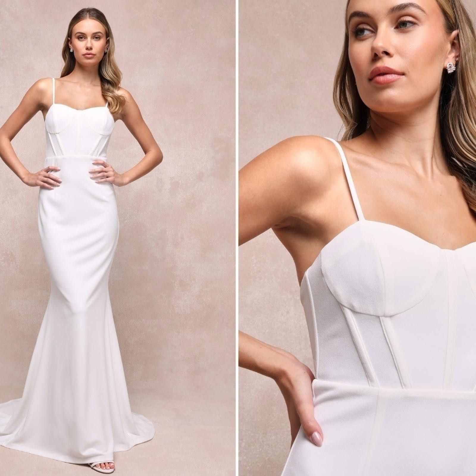 Lulus LULU's Bridal Elegant Sexy Corset Bustier Sophisticated Gown Size S / US 4 / IT 40 - 1 Thumbnail