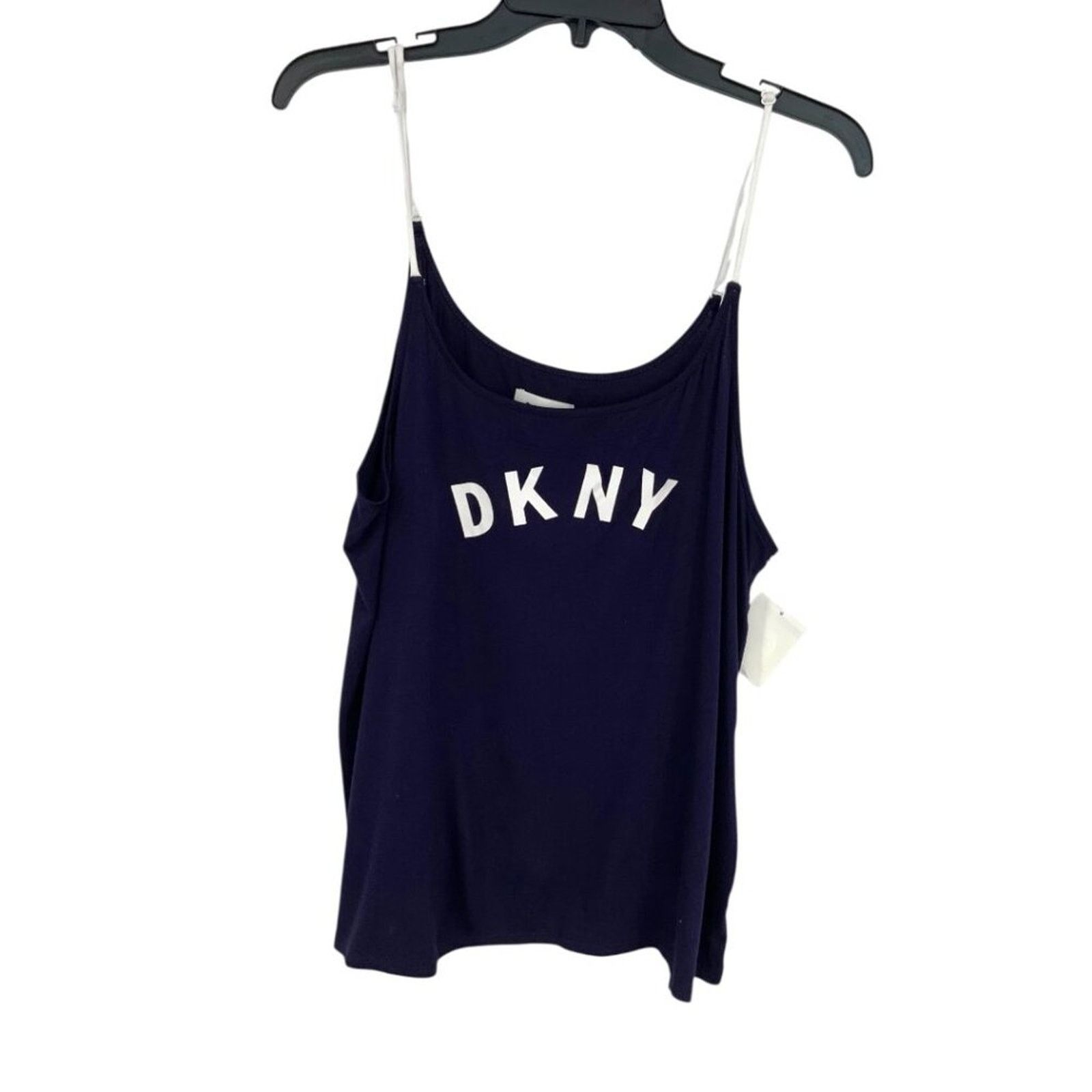 DKNY DKNY Logo Navy Blue Spaghetti Strap Knit Tank Top XL NWOT Size XL / US 12-14 / IT 48-50 - 2 Thumbnail