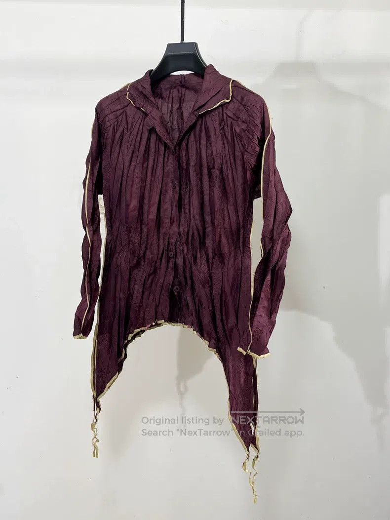 Issey Miyake Issey Miyake Color Block Swallowtail Hem Shirt Size L / US 10 / IT 46 - 2 Thumbnail