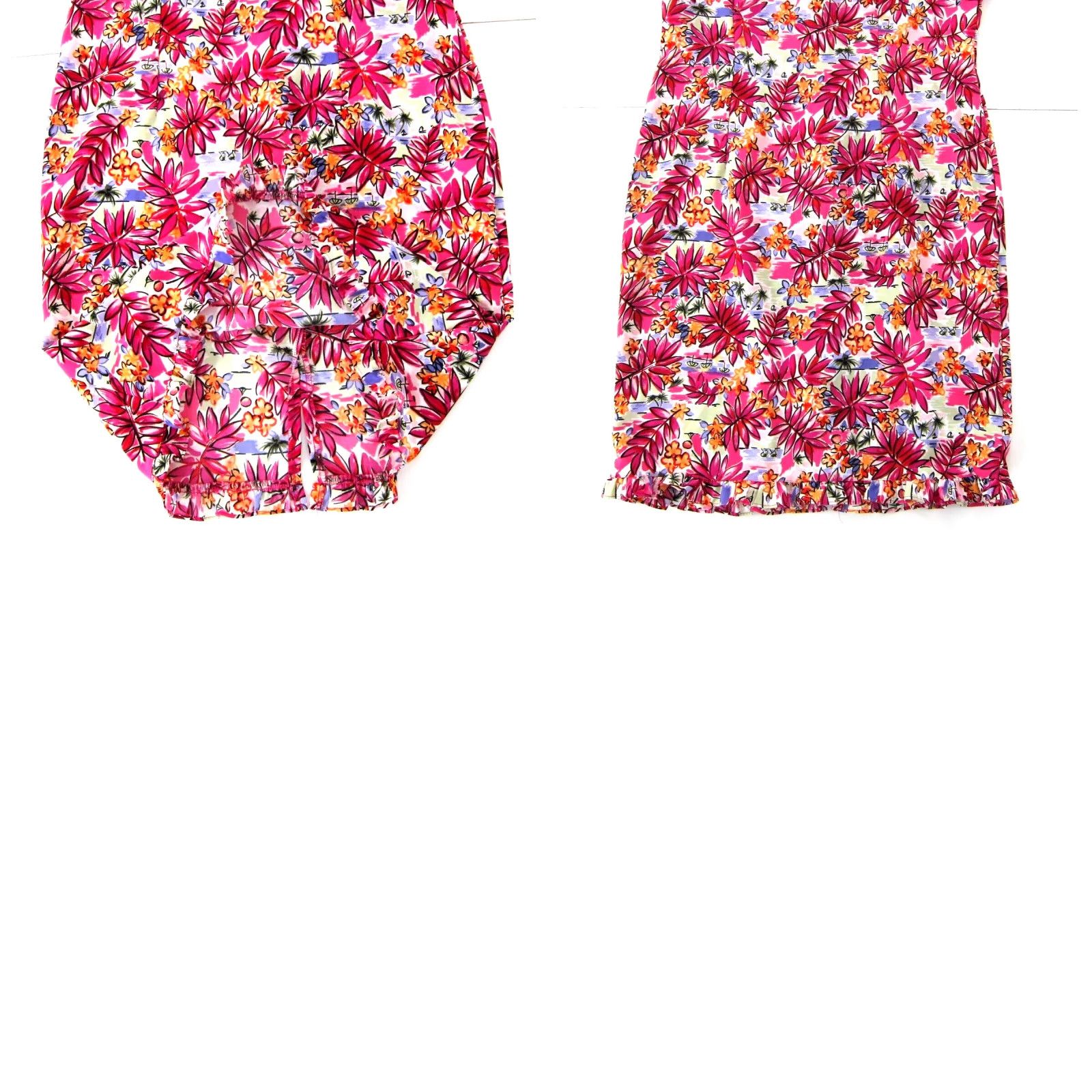 Lee VINTAGE Kathie Lee Collection Pink Green Hawaiian Floral Short Sleeve Shift Dress 10 Size 32" / US 10 / IT 46 - 8 Thumbnail