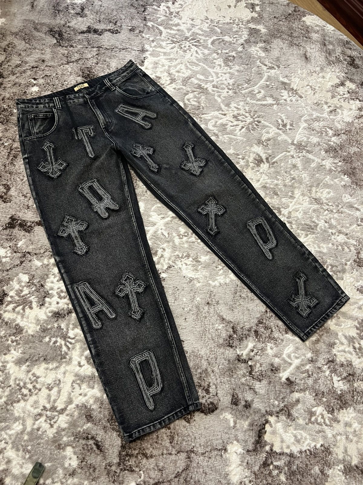 Other TRAP Racer Worldwide Style Washed patch Pants jeans Size US 34 / EU 50 - 2 Thumbnail