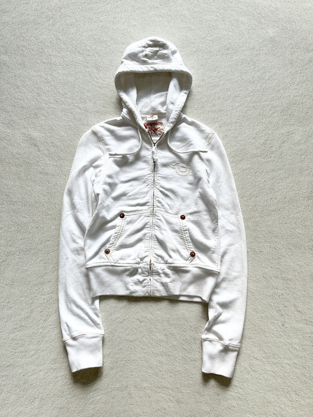 True Religion True Religion - Off white Zipper Hoodie Size S / US 4 / IT 40 - 1 Thumbnail