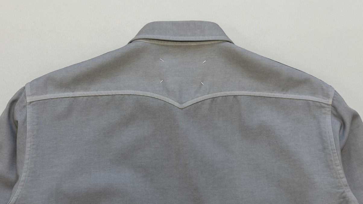 Maison Margiela A/W 11 Sample Light Grey Cotton Western Shirt Size US M / EU 48-50 / 2 - 17 Thumbnail