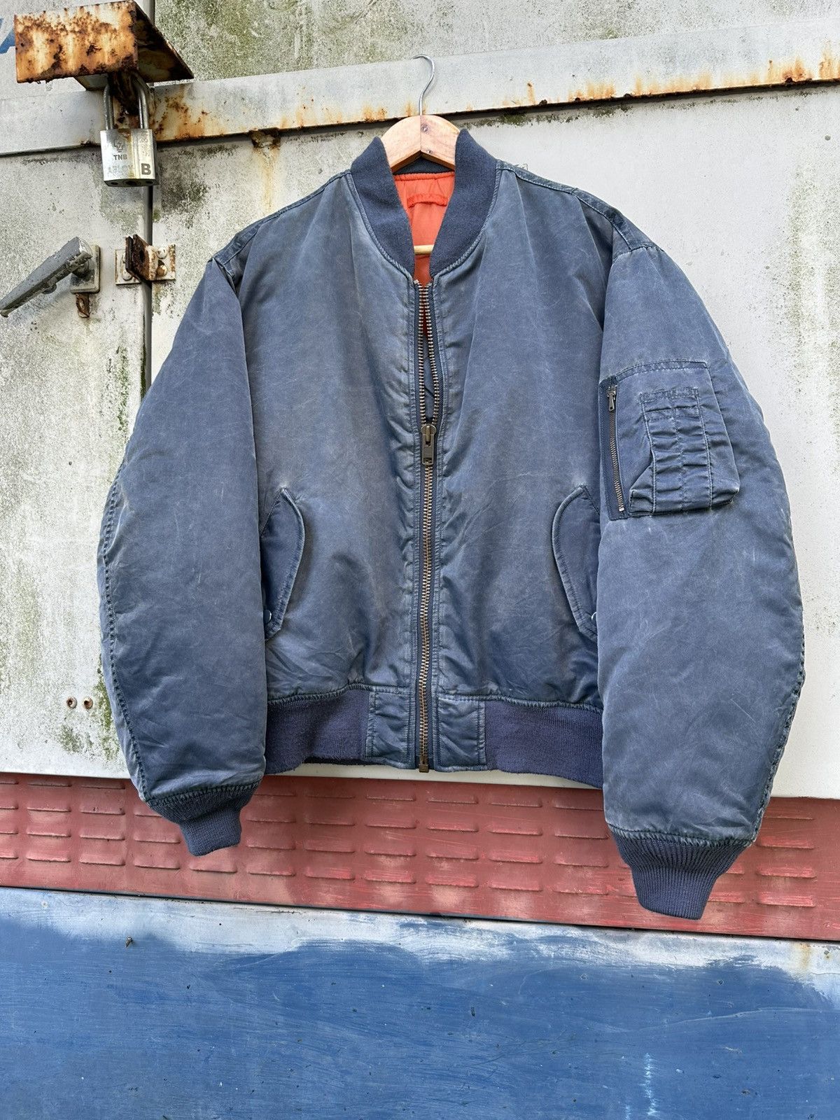 Vintage 🪖Vintage Faded MA-1 Man Intermediate Bomber Jacket Size US M / EU 48-50 / 2 - 6 Thumbnail