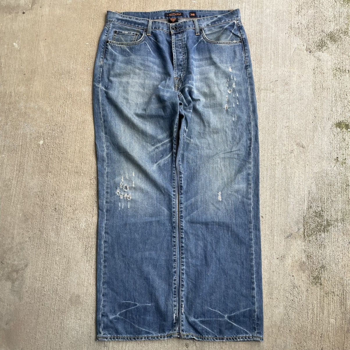 Ed Hardy Vintage Y2K Ed Hardy Embroidered Baggy Denim Jeans 38x32 Size US 38 / EU 54 - 2 Thumbnail