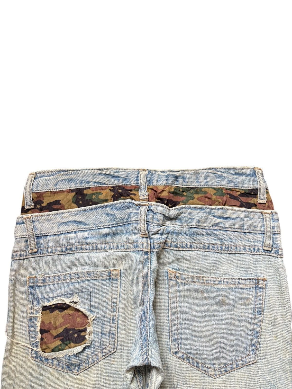 Issey Miyake Vintage Japanese Brand Double Waist Distressed Jeans Size 30" / US 8 / IT 44 - 4 Thumbnail