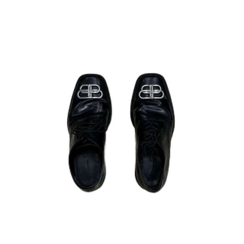 Balenciaga Lock Buckle Leather Shoes Size 41-2505 in Black, Men's