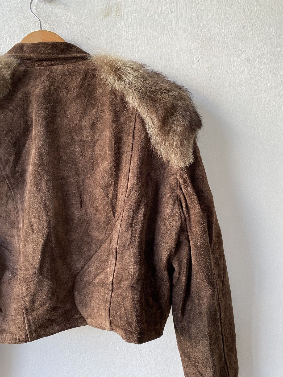 Le Grande Bleu (L.G.B.) × Seditionaries RARE!! Vintage Super Lovers Suede Leather Fur Cropped Jacket Size US M / EU 48-50 / 2 - 13 Thumbnail