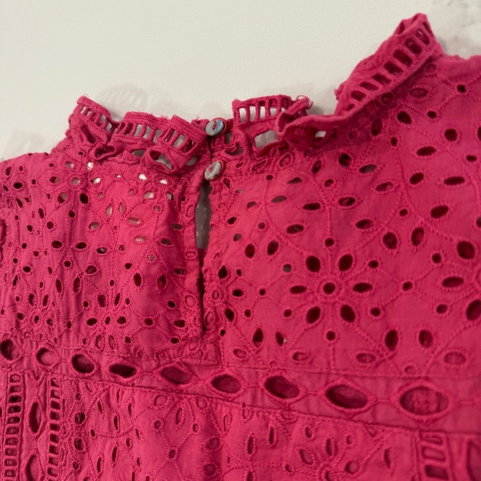 Anthropologie Maeve Anthropologie Ruffle Eyelet Sleeveless Blouse Womens 2 Size XS / US 0-2 / IT 36-38 - 8 Thumbnail