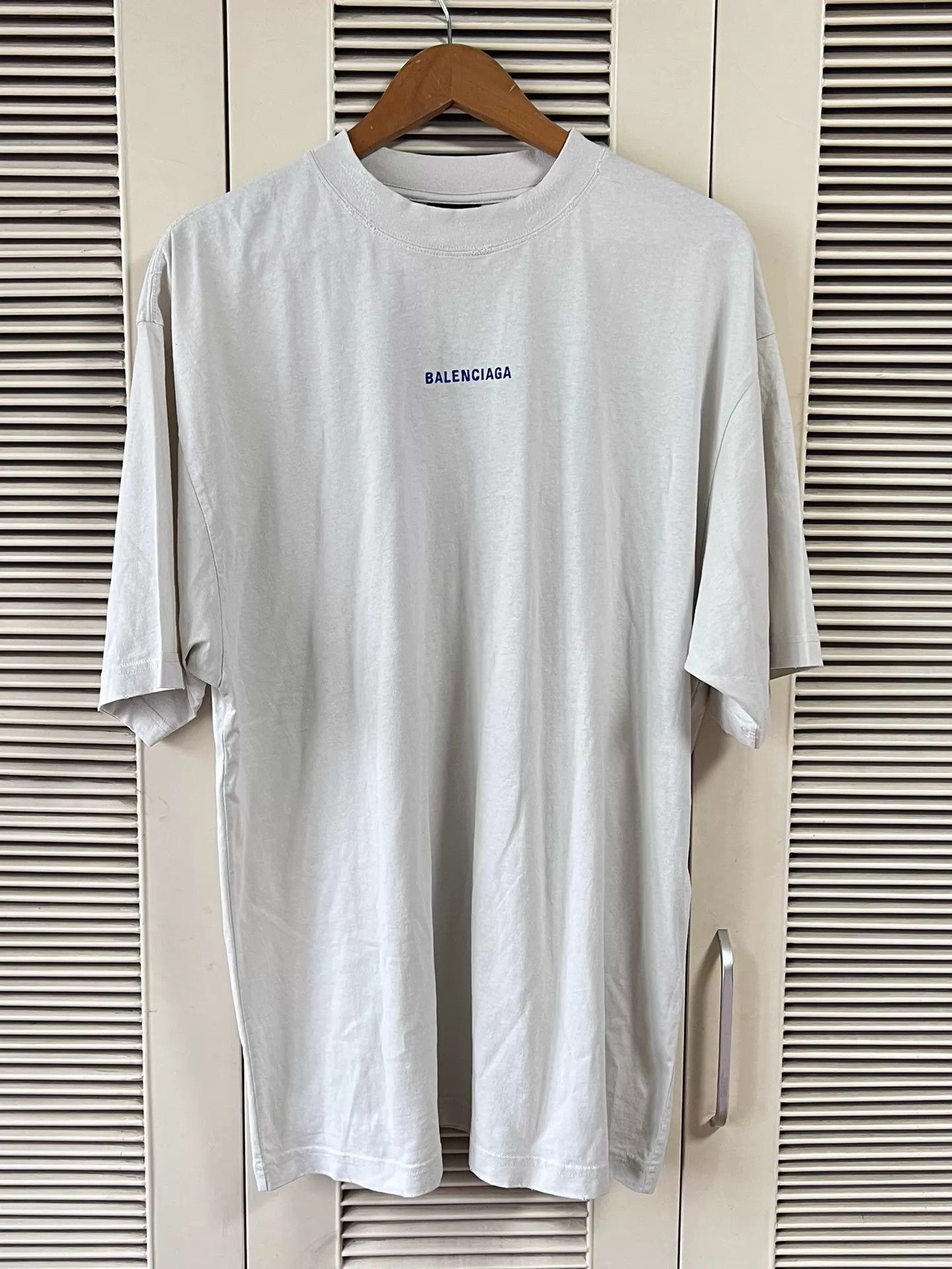 Balenciaga Balenciaga Blue Embroidered Chest & Large Back S T-Shirt Size US S / EU 44-46 / 1 - 1 Thumbnail