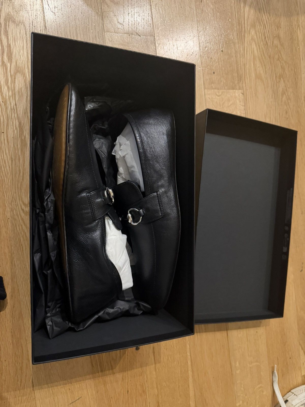 Gucci Men’s Black Leather Horsebit Loafers by Demna Size US 10.5 / EU 43-44 - 4 Thumbnail