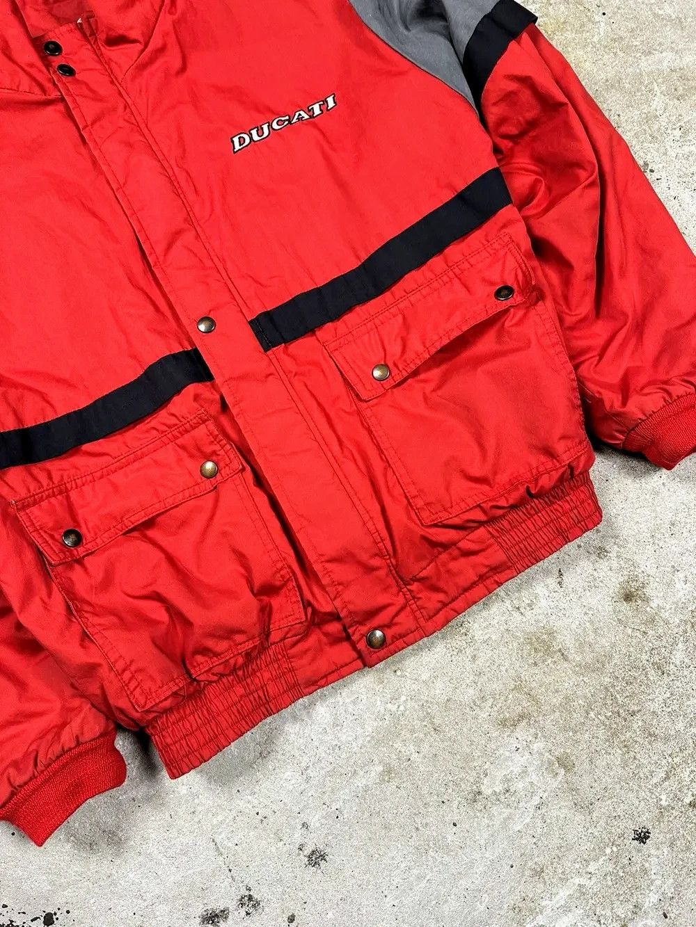 Vintage 💥 Ducati Motorcycle Bombers Racing Jacket Biker Streetwear Size US XL / EU 56 / 4 - 3 Thumbnail