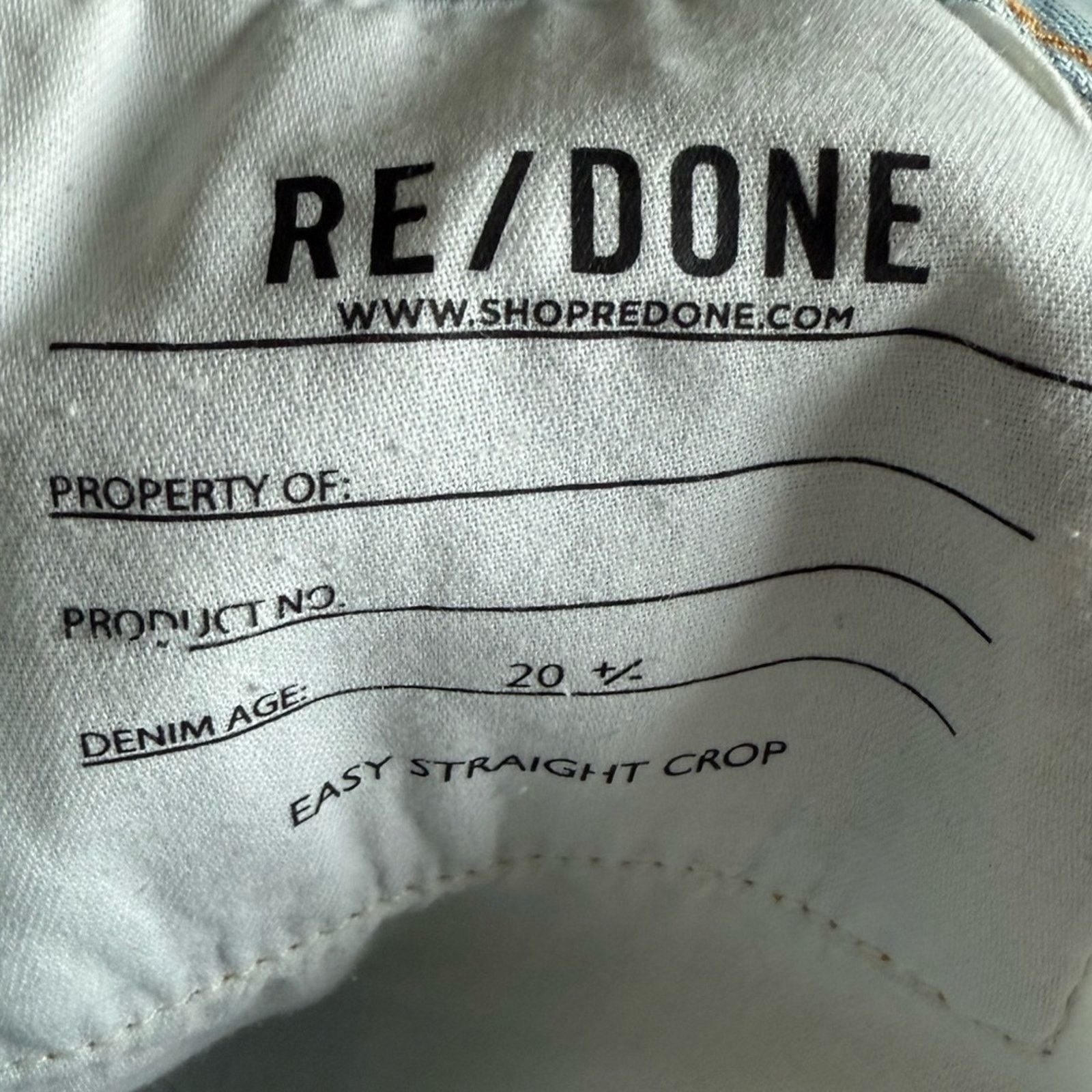 RE/DONE NEW - Re/done Easy Straight Crop - Size 24 - $295 Size 24" / US 00 / IT 34 - 12 Thumbnail