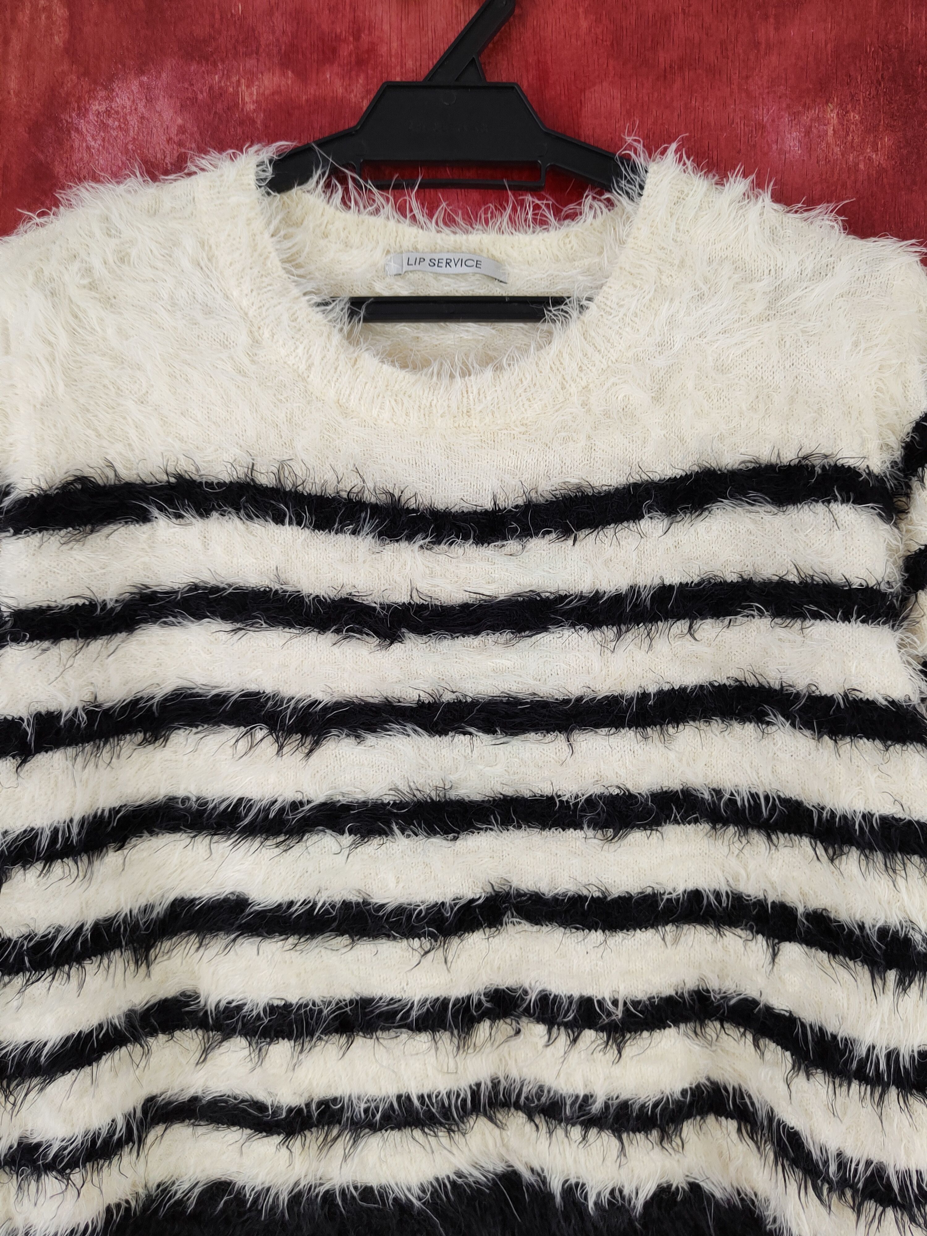 Homespun Knitwear × Japanese Brand × Lip Service Lip Service Black Shag Shaggy Fur Mohair Knitwear #S1906 Size M / US 6-8 / IT 42-44 - 2 Thumbnail