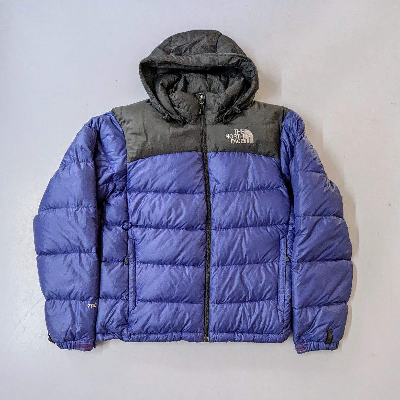 The North Face puffer jacket 700 retro nuptse grey and blue