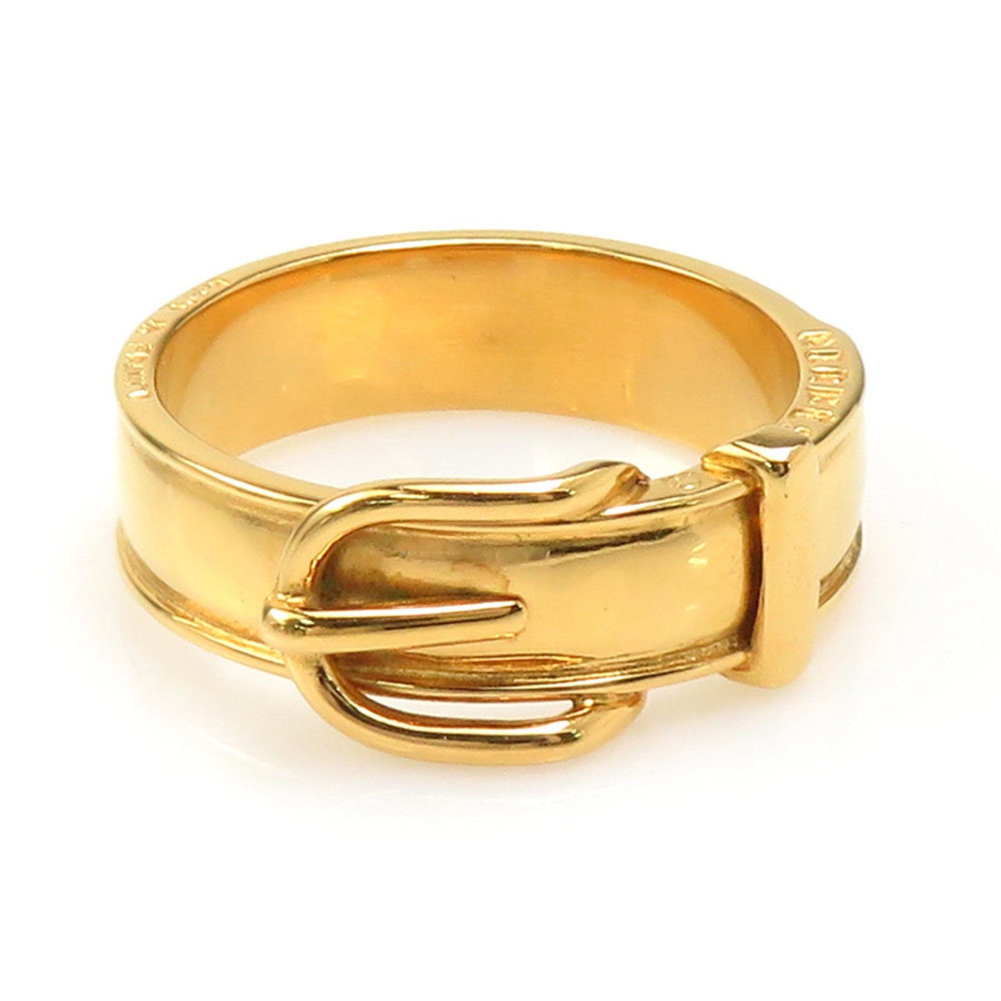 Hermes Hermes scarf ring with belt motif, metal, gold, women's, e60806n Size ONE SIZE - 1 Thumbnail