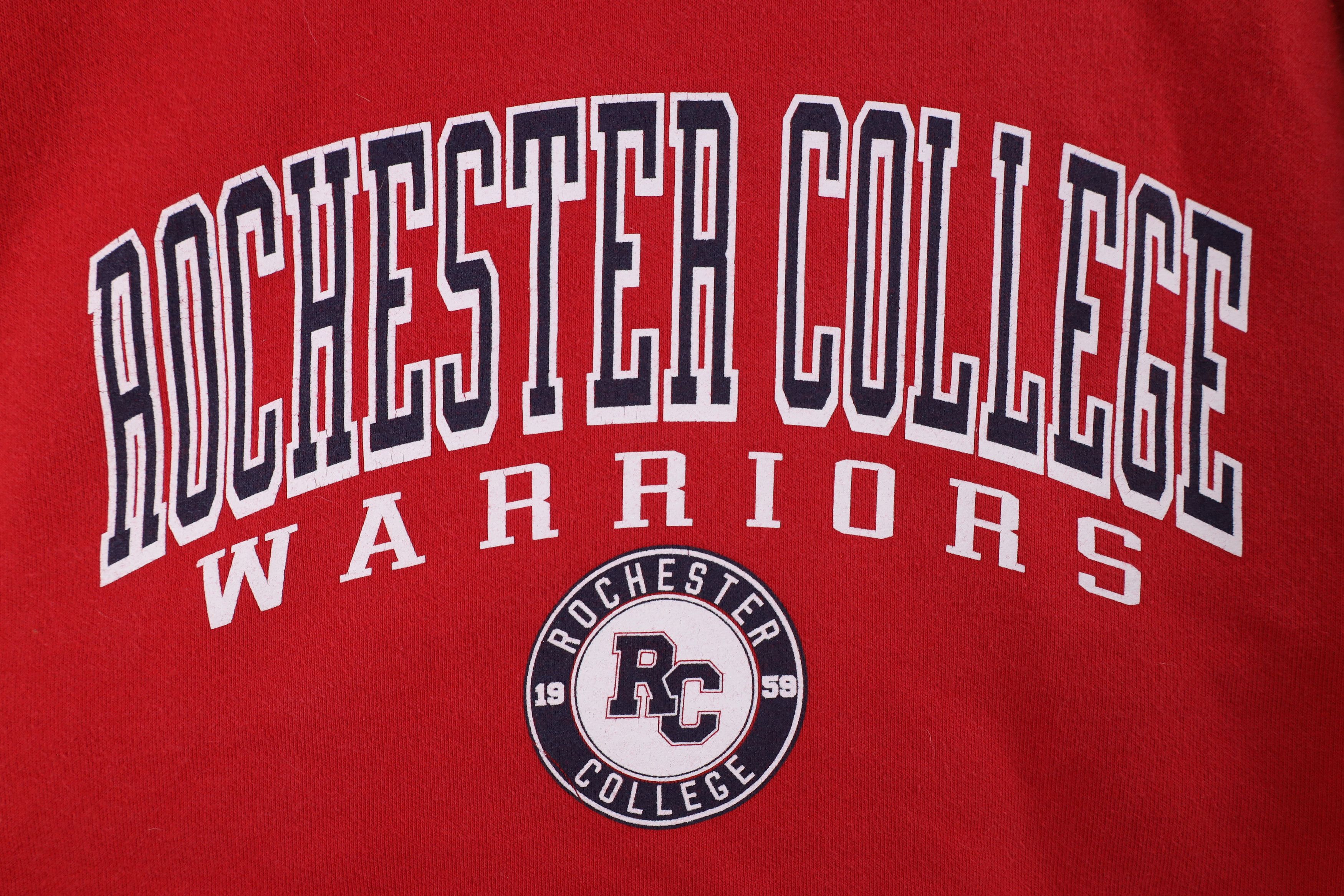 Jansport × Vintage Vintage 90s Rochester Warriors Crewneck Sweatshirt Red Size US S / EU 44-46 / 1 - 4 Thumbnail