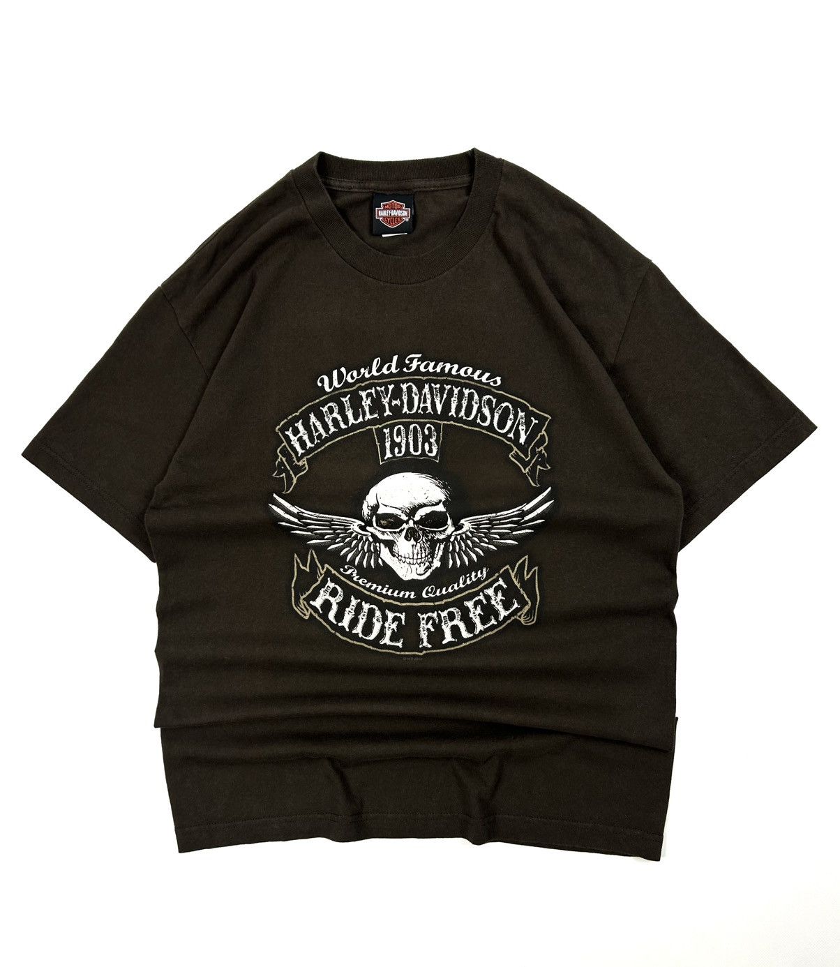 Harley Davidson Vintage Harley Davidson Switzerland Lausanne Brown Tee L Size US L / EU 52-54 / 3 - 1 Thumbnail