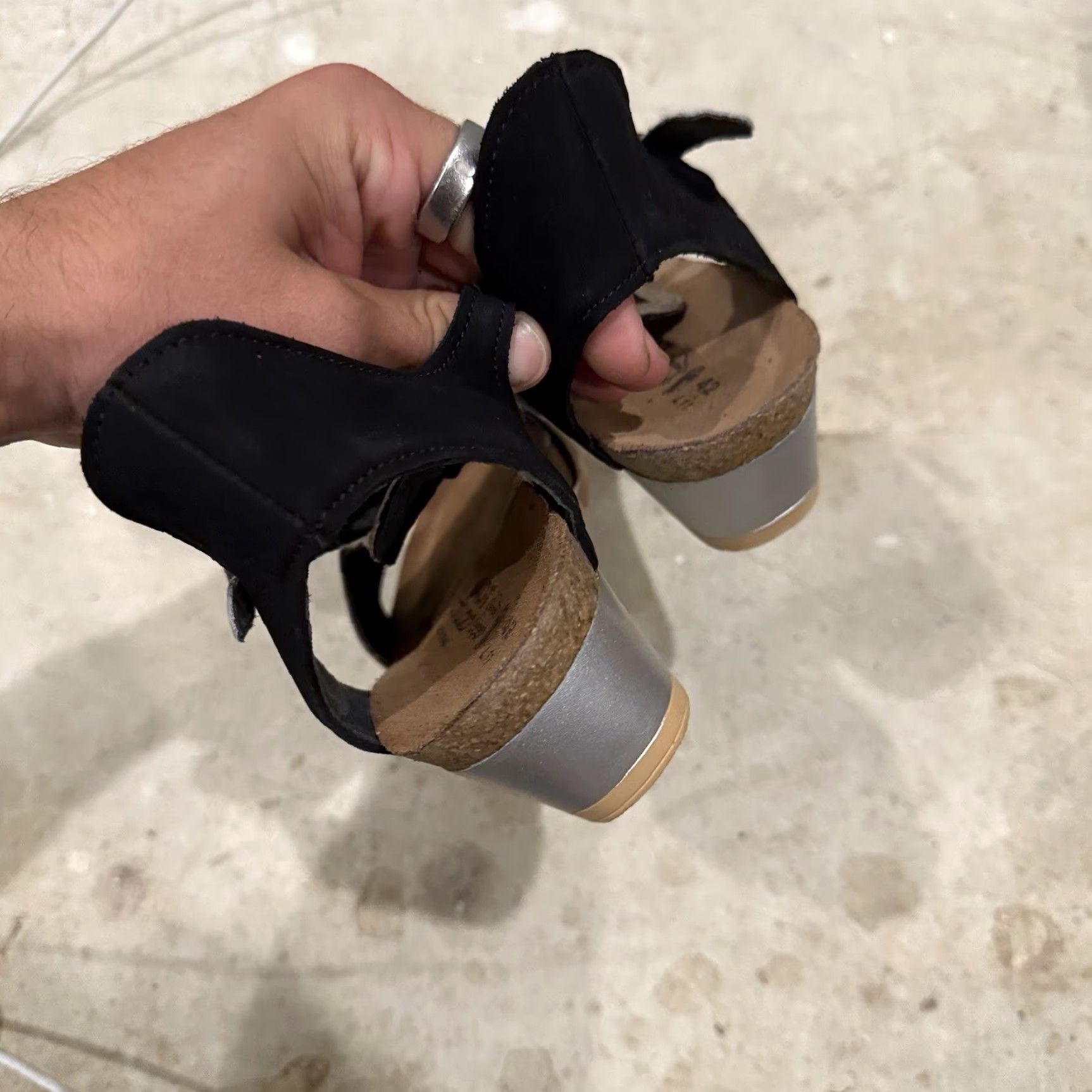 Vintage Naot Fiona Silver Suede Women's Strappy Wedge Sandals EU-42 US-11 Size US 11 / IT 41 - 6 Thumbnail