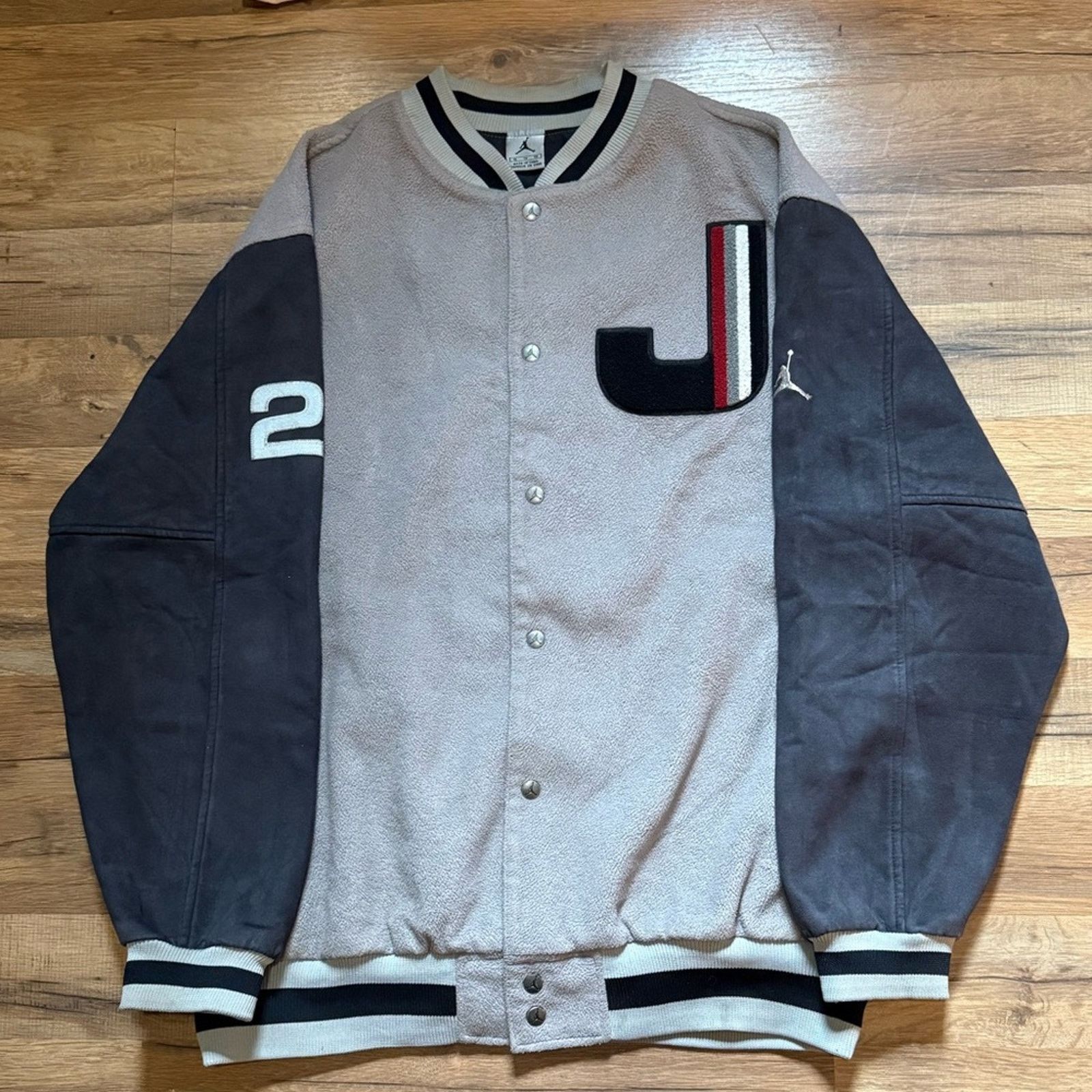 Nike Y2K Jordan Fleece Button Up Varsity Jacket Size US XL / EU 56 / 4 - 1 Thumbnail