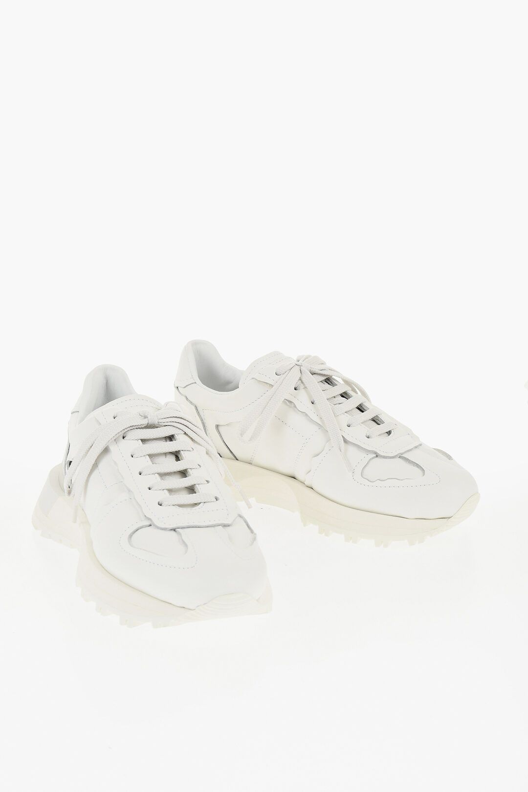 Maison Margiela og1mm1125 Leather Low-Top Sneakers in White Size US 10 / IT 40 - 2 Thumbnail