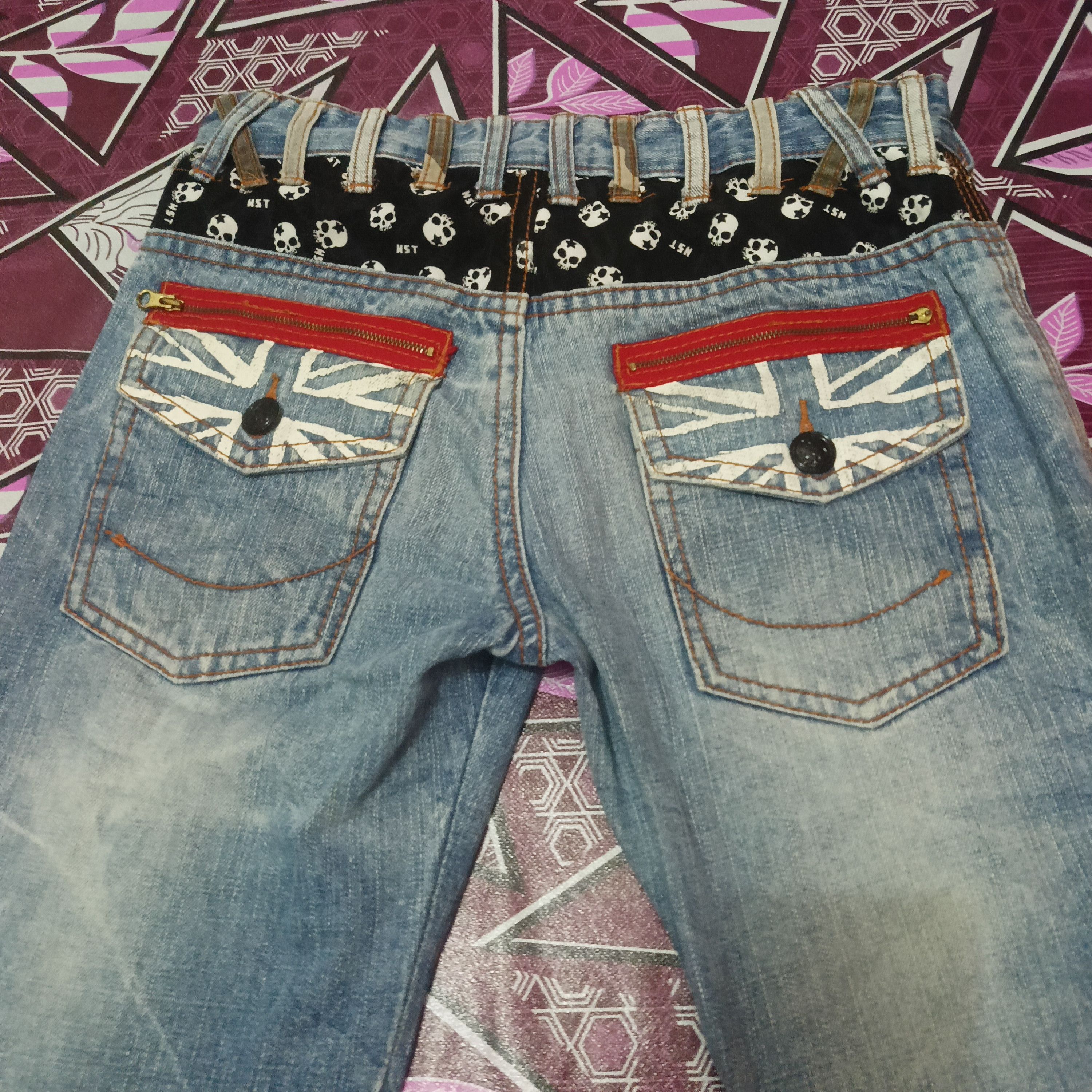 Japanese Brand RARE JEANS SKULLS BA-TSU STUDIOS BOY Flared Denim Size US 29 - 16 Thumbnail