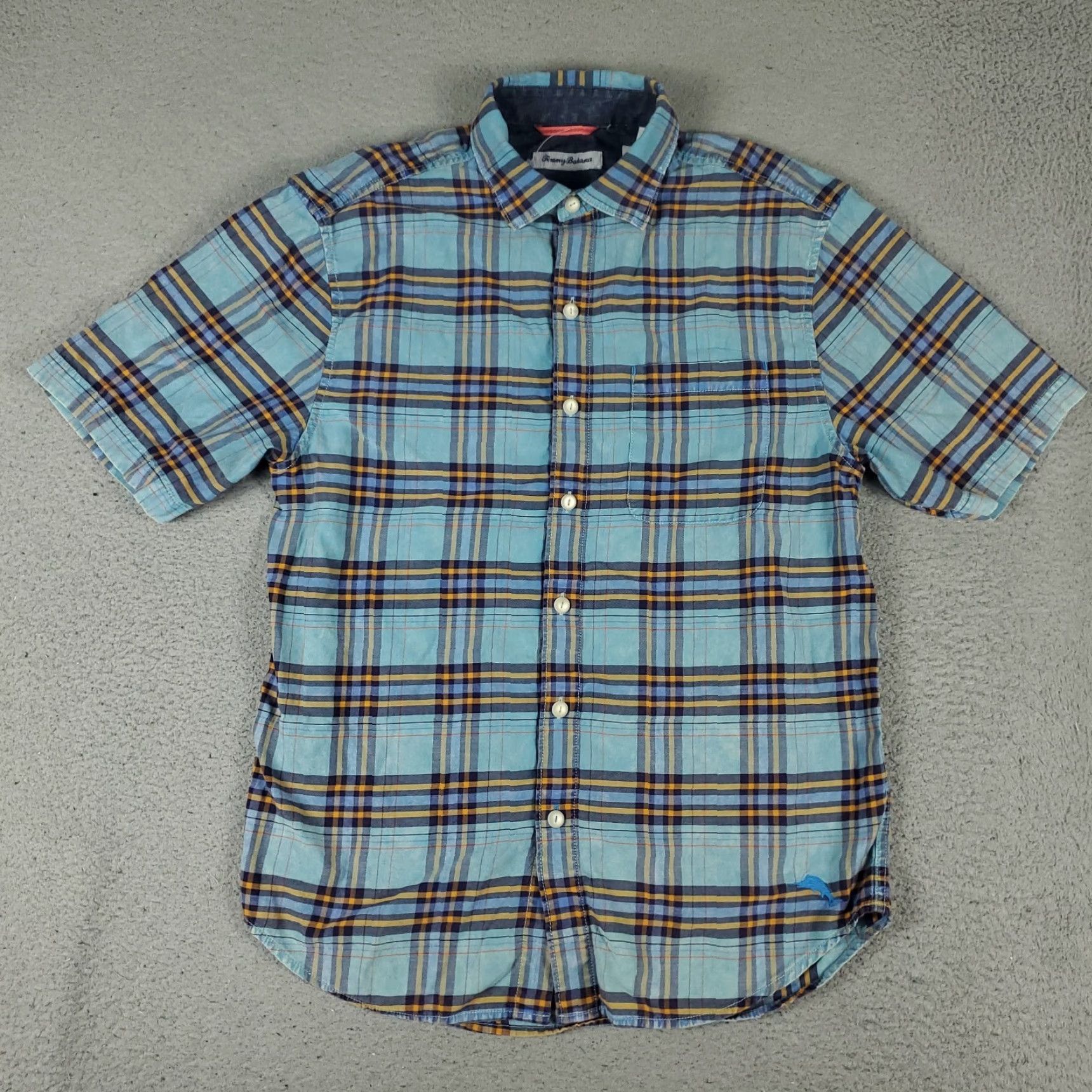 Tommy Bahama Tommy Bahama Shirt Mens Small Blue Plaid Cotton Blend Button-Up Short Sleeve Shirt - Classic, Aloha, Beachwear, Casual/Workwear Mens S Blue Size US S / EU 44-46 / 1 - 2 Thumbnail