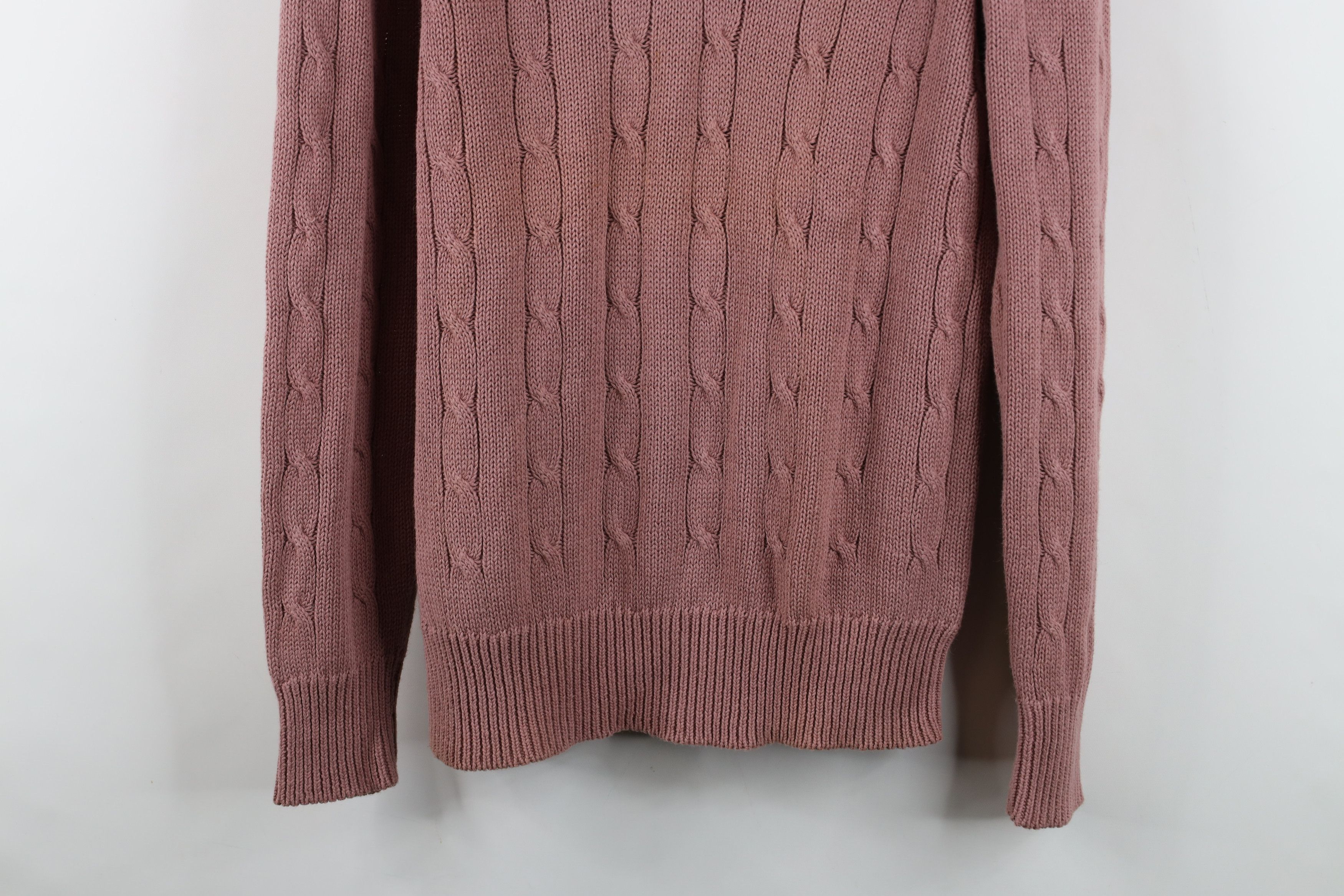 Vintage Vintage 80s 90s Dapper Cable Ribbed Knit V-Neck Sweater Size US L / EU 52-54 / 3 - 3 Thumbnail