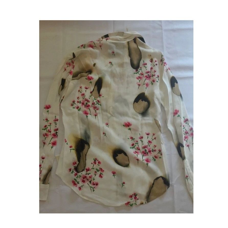 Moschino AW16 MOSCHINO COUTURE JEREMY SCOTT BURNT EFFECT SILK BLOUSE Size S / US 4 / IT 40 - 8 Thumbnail