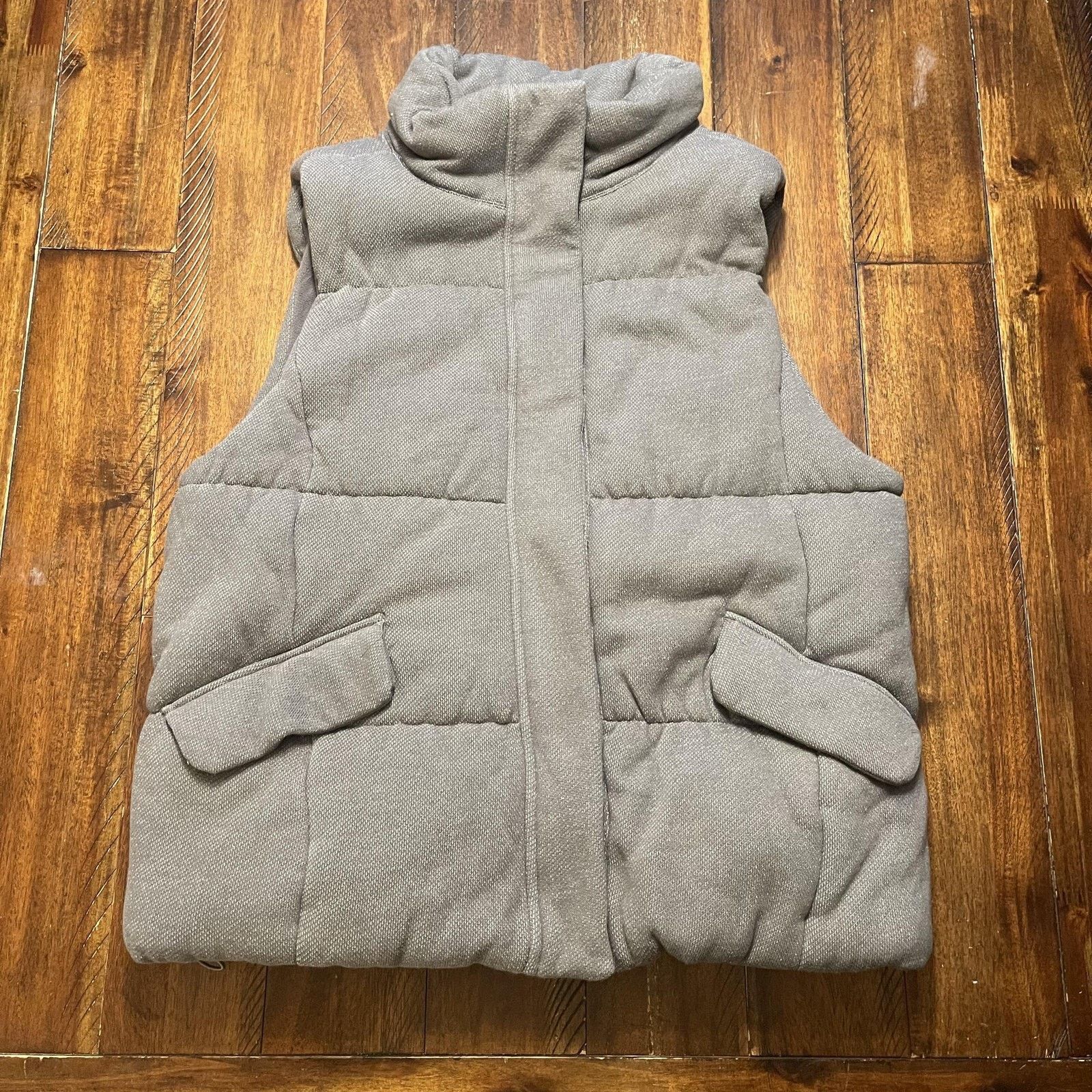 Gap Gap Vest Womens XXL Gray Quilted Puffer Fleece Lined Mock Size XXL / US 16-18 / IT 52-54 - 2 Thumbnail