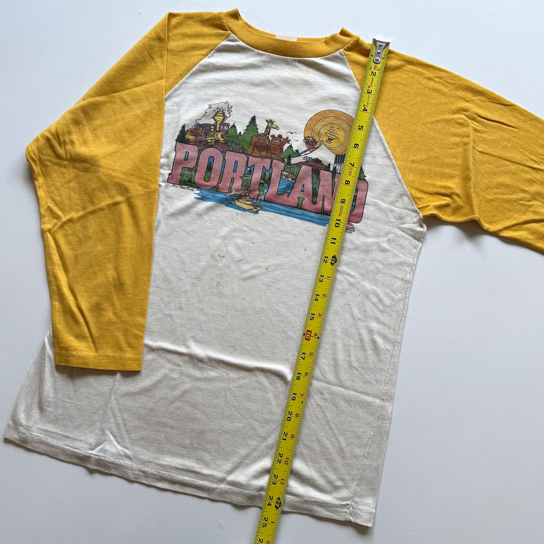 Vintage 1980s Portland Oregon Cascade Mountain Tee Co Raglan Tee Size US S / EU 44-46 / 1 - 10 Thumbnail