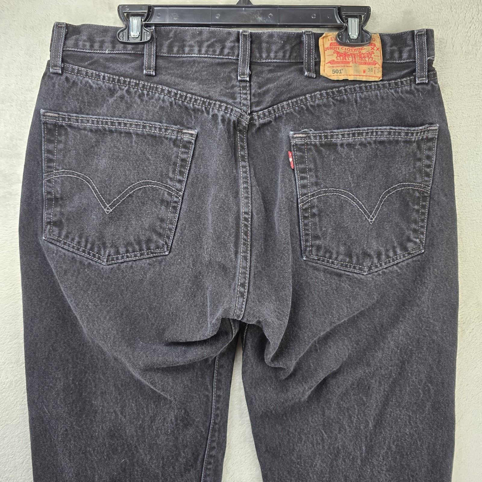 Levi's Vintage Levis 501 Jeans Mens 38x34 (Fits 36x32) Black Y2K Size US 36 / EU 52 - 9 Thumbnail