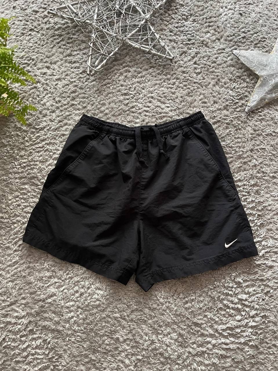 Nike × Vintage 00s Nike Shorts Nylon Logo Drill Swoosh Size US 35 - 2 Thumbnail