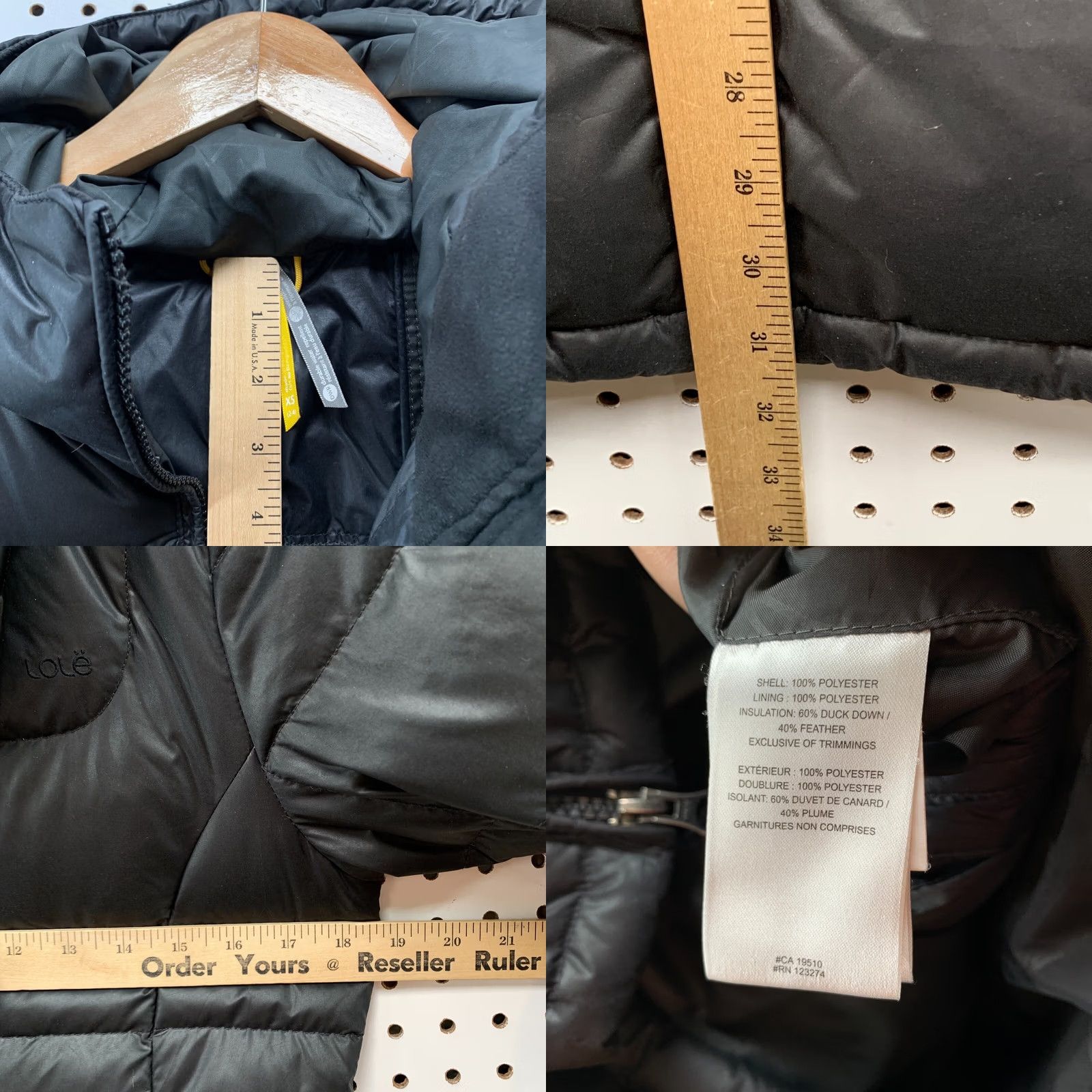 Vintage LOLE Womens Puffer Coat Black XS Long Hooded Down Jacket Size XS / US 0-2 / IT 36-38 - 9 Thumbnail