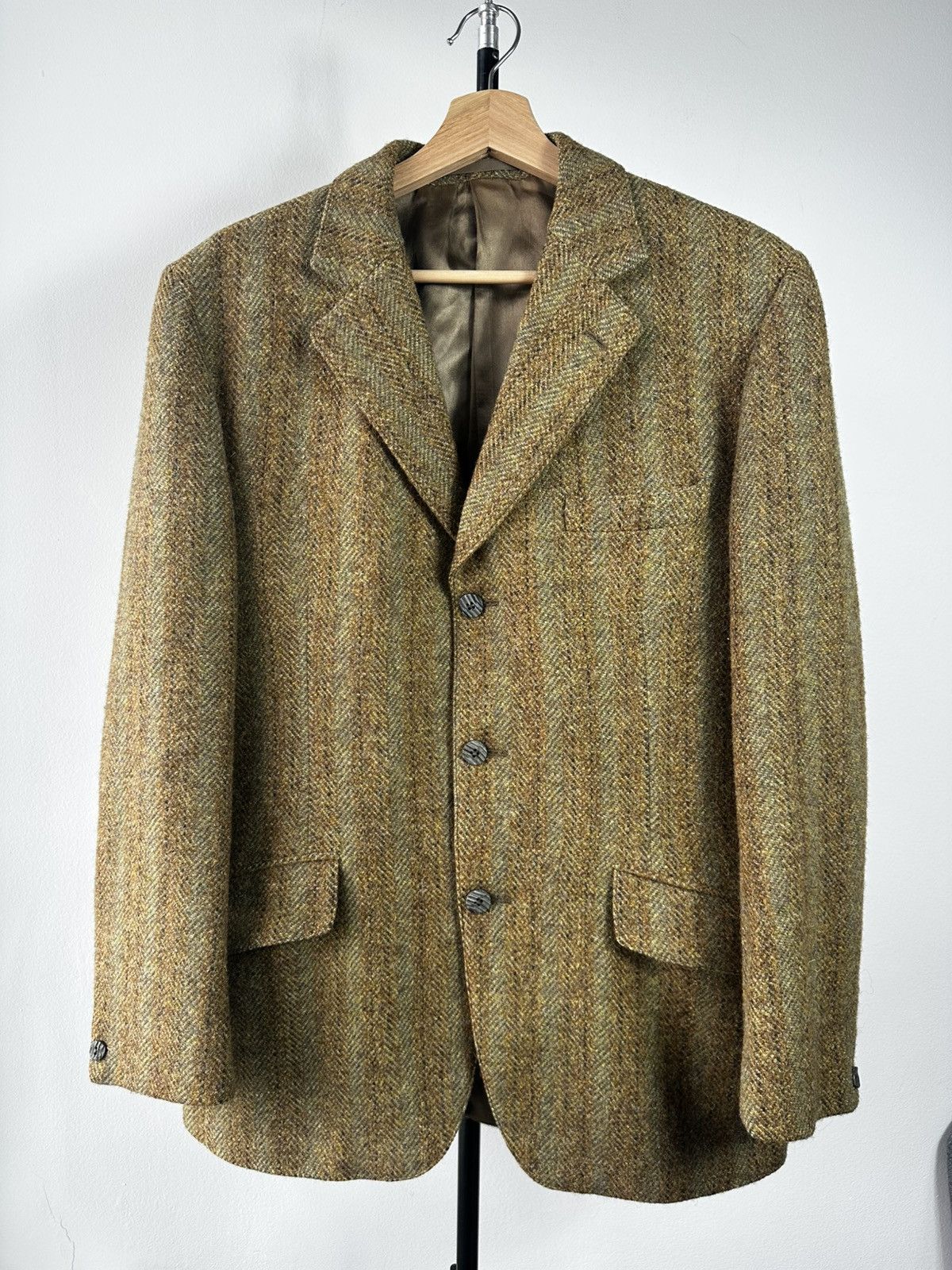 Harris Tweed Dan Sutton x Harris Tweed Herringbone Wool Blazer Jacket Size 38R - 1 Thumbnail