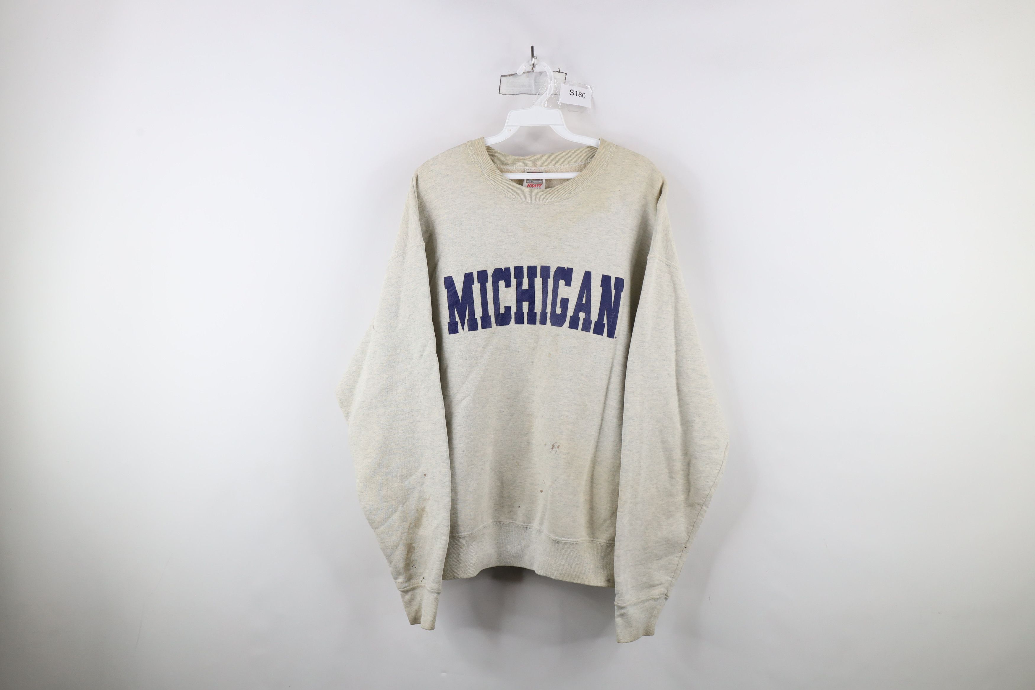 Vintage Vintage 90s Spell University of Michigan Crewneck Sweatshirt Size US XL / EU 56 / 4 - 1 Thumbnail