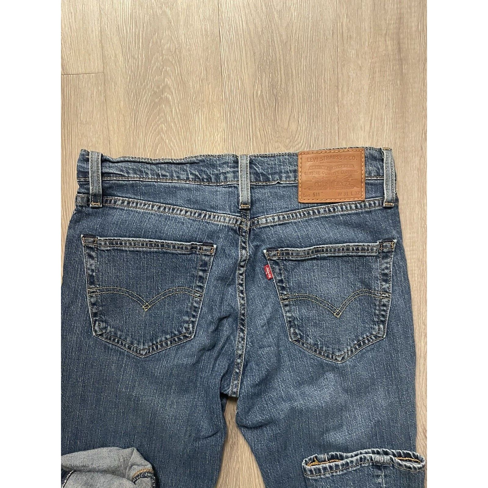 Levi's Levis Premium 511 Jeans Mens 31x32 Big E Tag Logo 99% Cotton Size US 31 - 2 Thumbnail