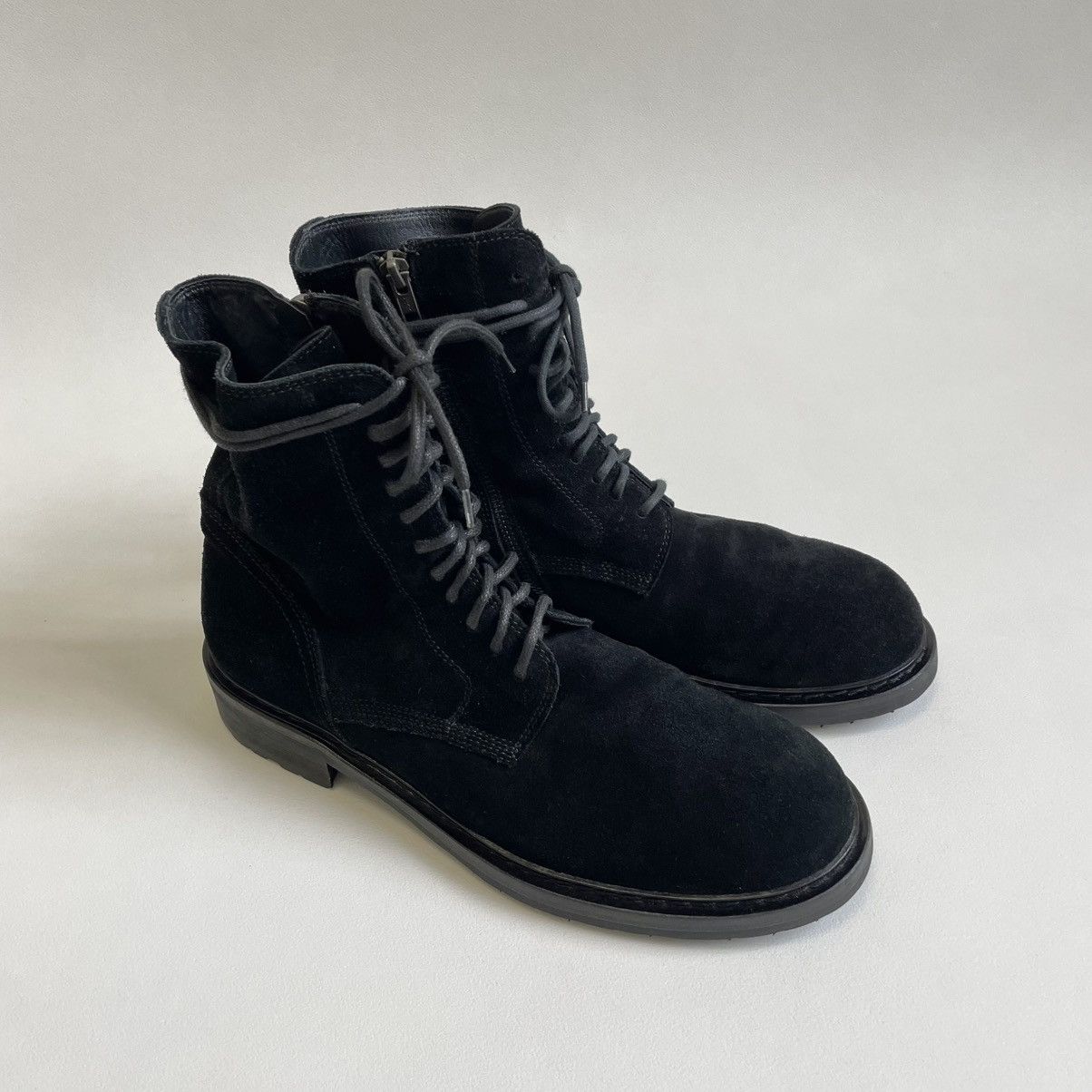 Ann Demeulemeester A/W 13 Black Suede Combat boots Size US 9 / EU 42 - 13 Thumbnail