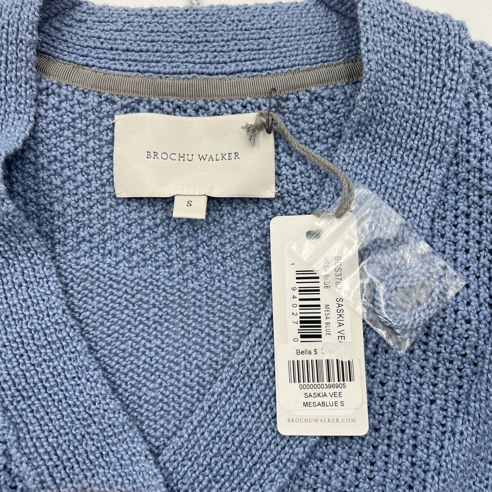 Brochu Walker Brochu Walker Saskia Vee Cotton Knit Pullover Sweater Blue Size S / US 4 / IT 40 - 3 Thumbnail