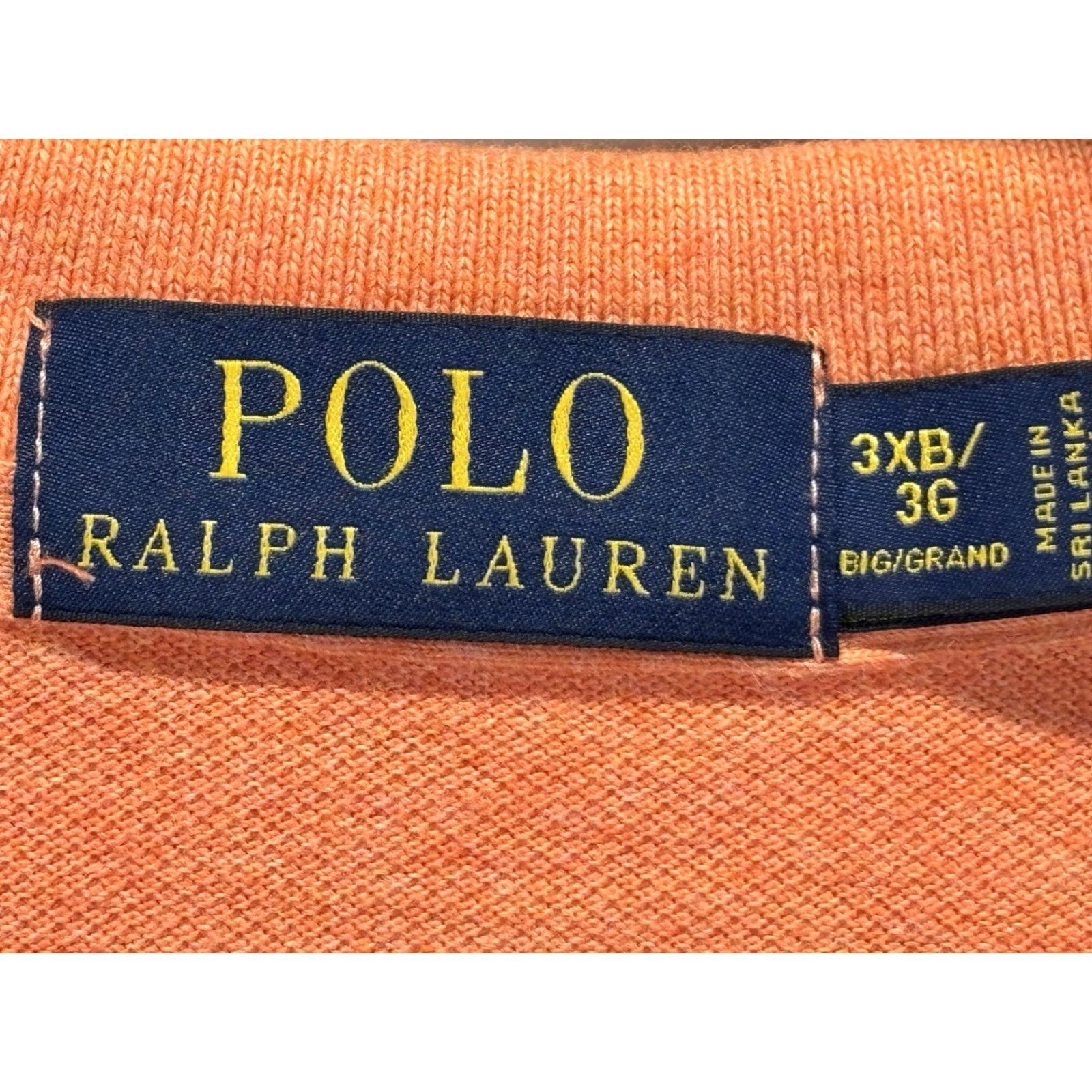 Polo Ralph Lauren Polo Ralph Lauren Polo Shirt Knit Big 3X Cotton Short Sleeve Collared Logo Orange Mens Size US XXL / EU 58 / 5 - 5 Thumbnail