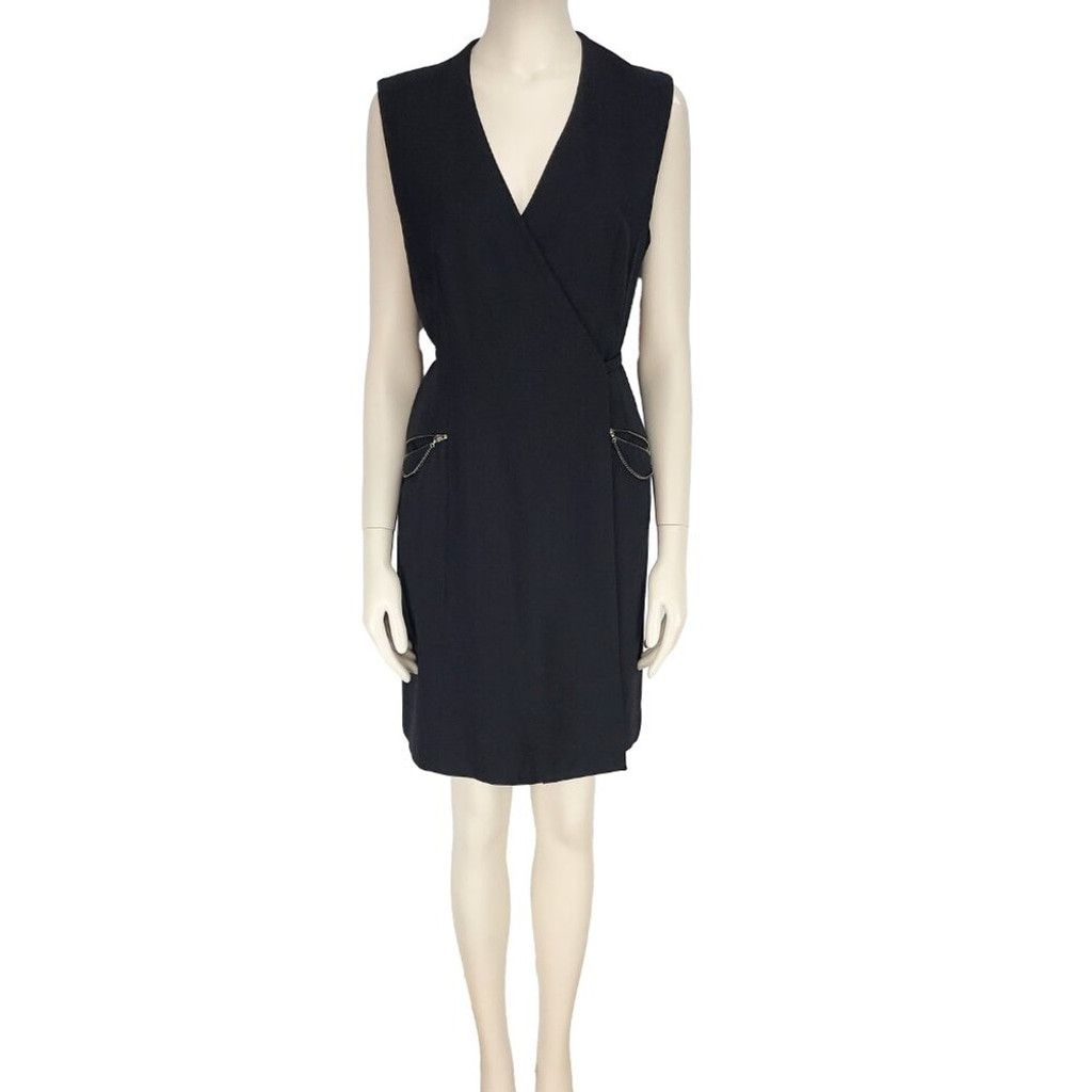 Other LIDA BADAY 100% Wool Adjustable Wrap Office Black Dress sz M Size M / US 6-8 / IT 42-44 - 1 Thumbnail