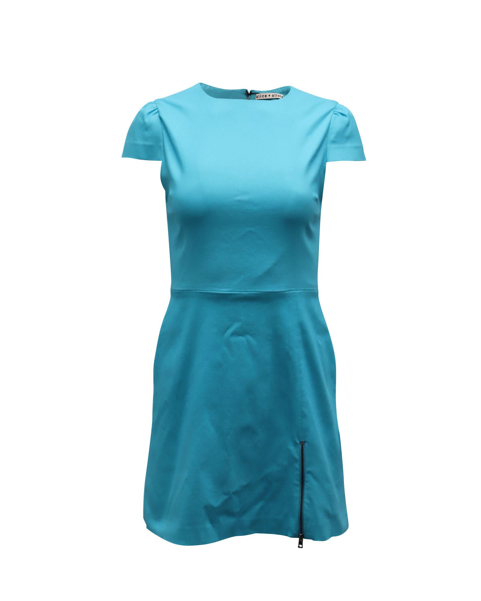 Alice + Olivia Alice + Olivia Zipper Detail Dress in Turquoise Viscose Size XS / US 0-2 / IT 36-38 - 1 Thumbnail