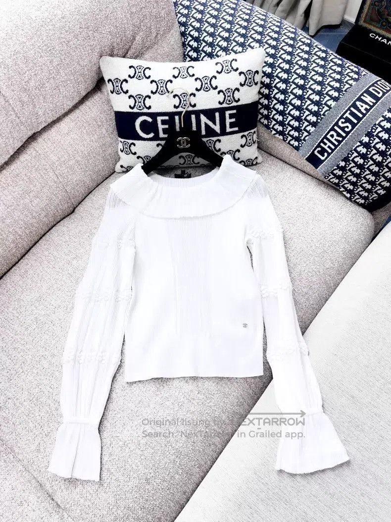 Chanel Chanel Ruffle pleated lantern sleeve knitting Size XXS / US 00 / IT 34 - 3 Thumbnail