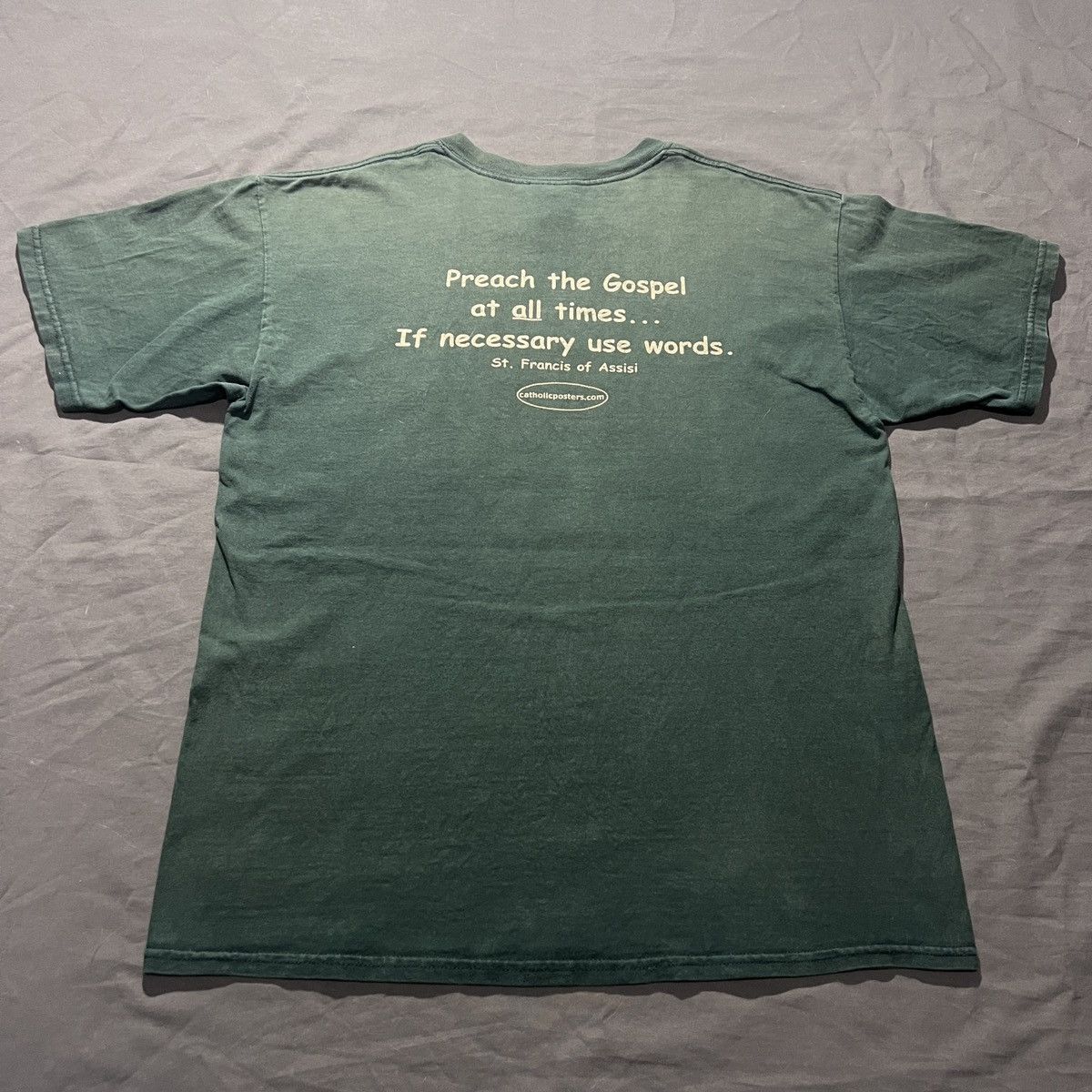 Vintage Vintage Y2K San Damiano Cross Jesus God Bible Holy Tee Faded Size US L / EU 52-54 / 3 - 8 Thumbnail